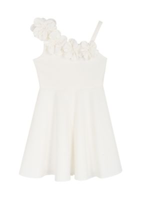 Rare Editions Girls 7-16 Floral Shoulder Scuba Knit Dress