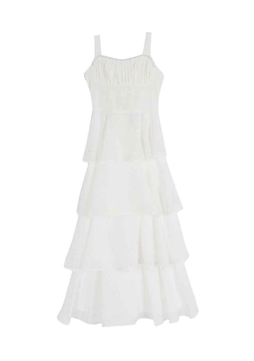 white dress cotton midi 100% Cotton White Eyelet Cutout Midi Dress - All Dresses