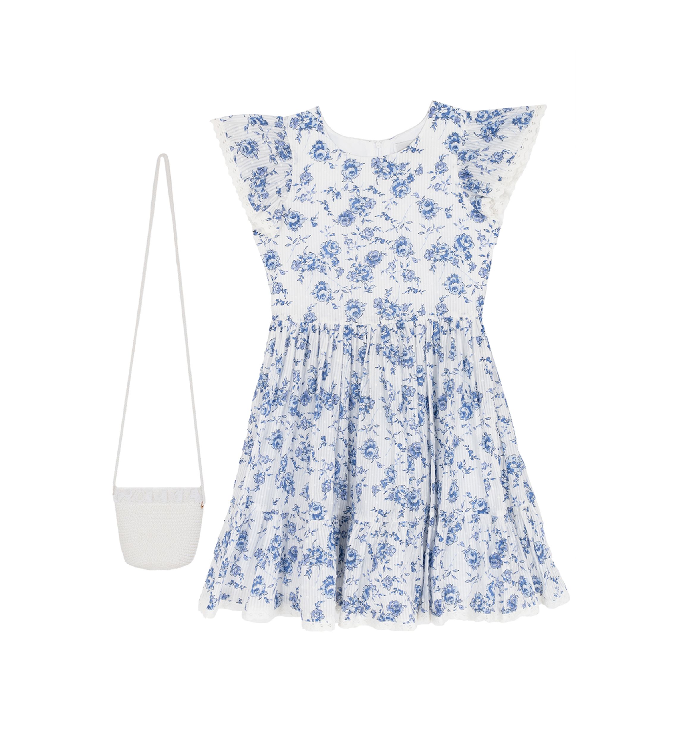 molly smith blue dress Blue Toile Tiered Dress  Merrick Cole Boutique