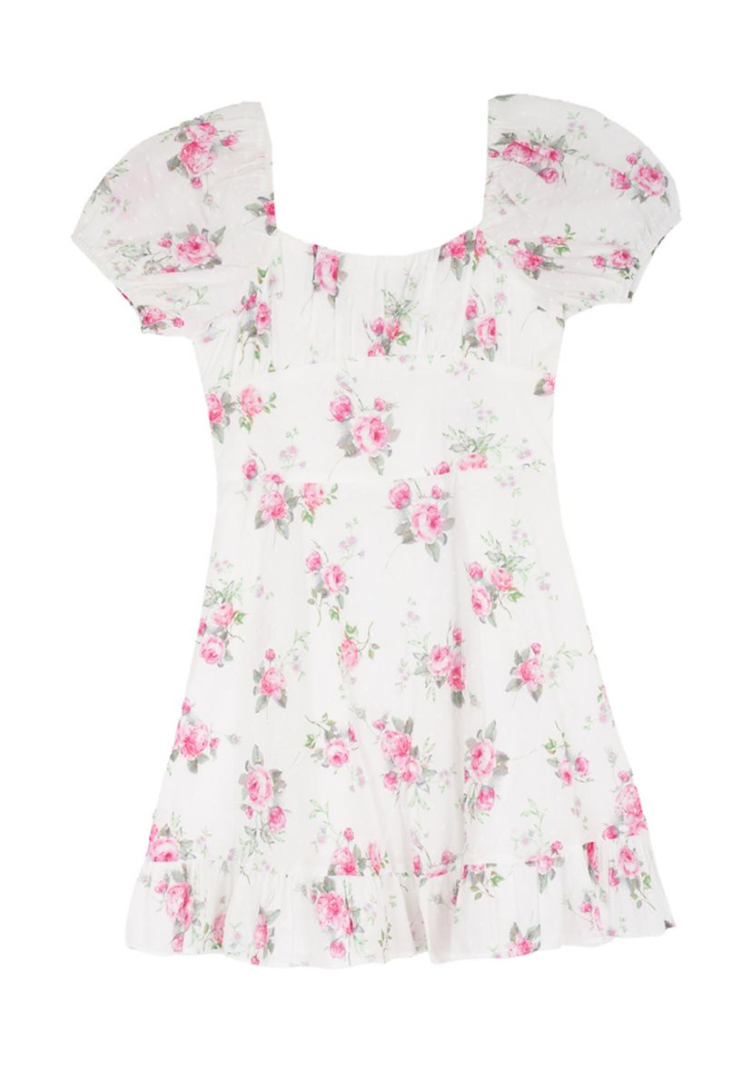 rare editions pink dress Rare Editions Girls' 2T-6X Square Neck Printed Dress - Pink