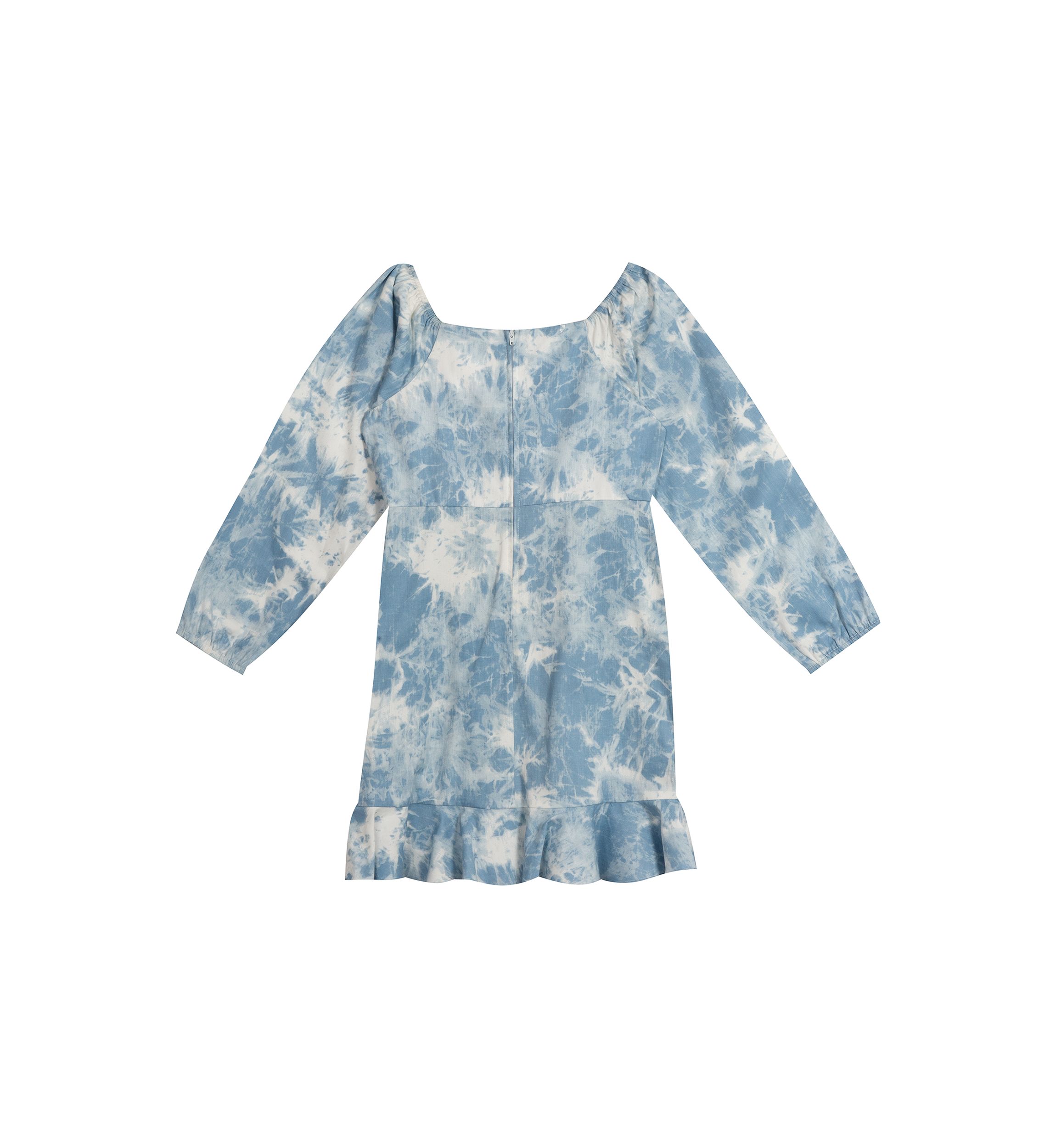 Girls 7-16 Square Neck Tie Dye Ruffle Hem Top 