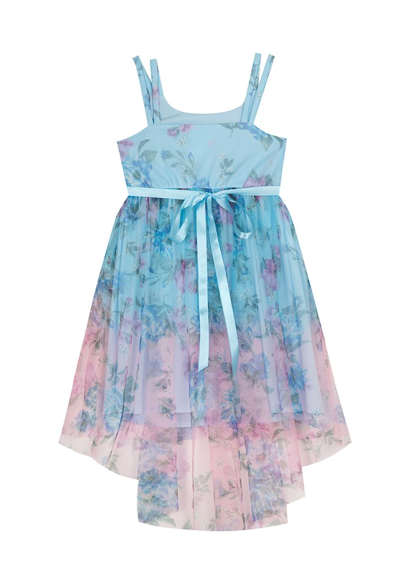 Girls 7-16 Glitter Floral Printed Dress