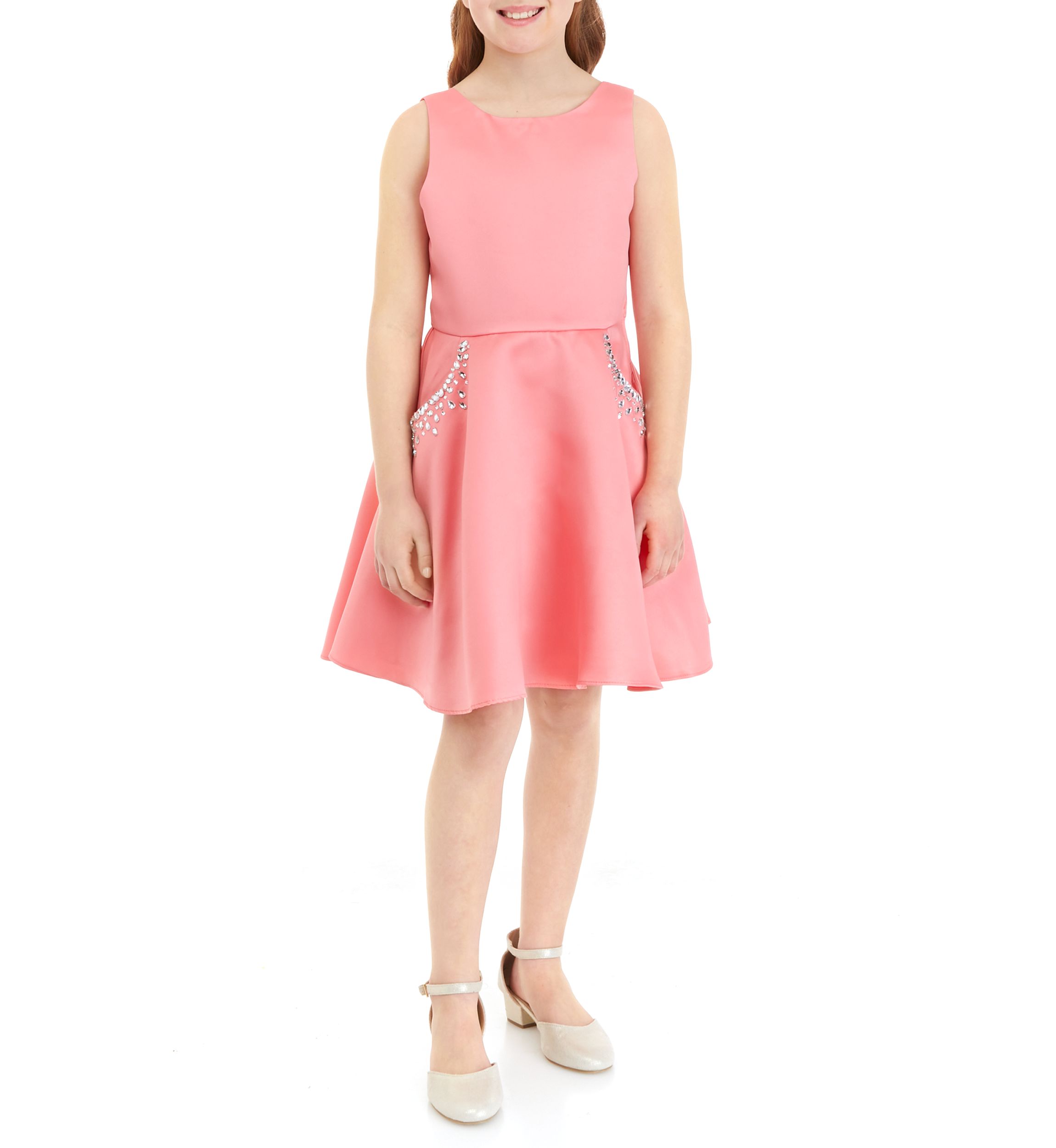 Girls 7-16 Satin A-Line Dress