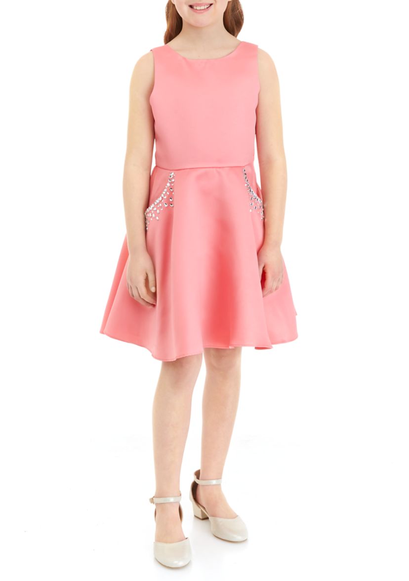 Girls 7-16 Satin A-Line Dress