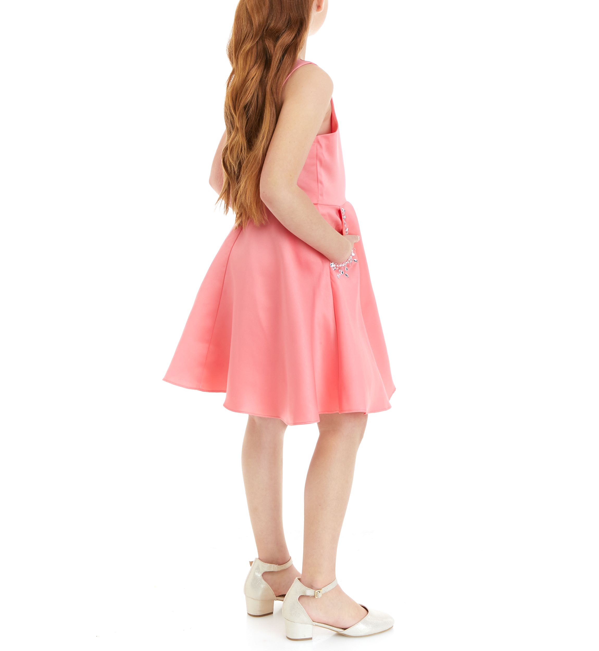 Girls 7-16 Satin A-Line Dress
