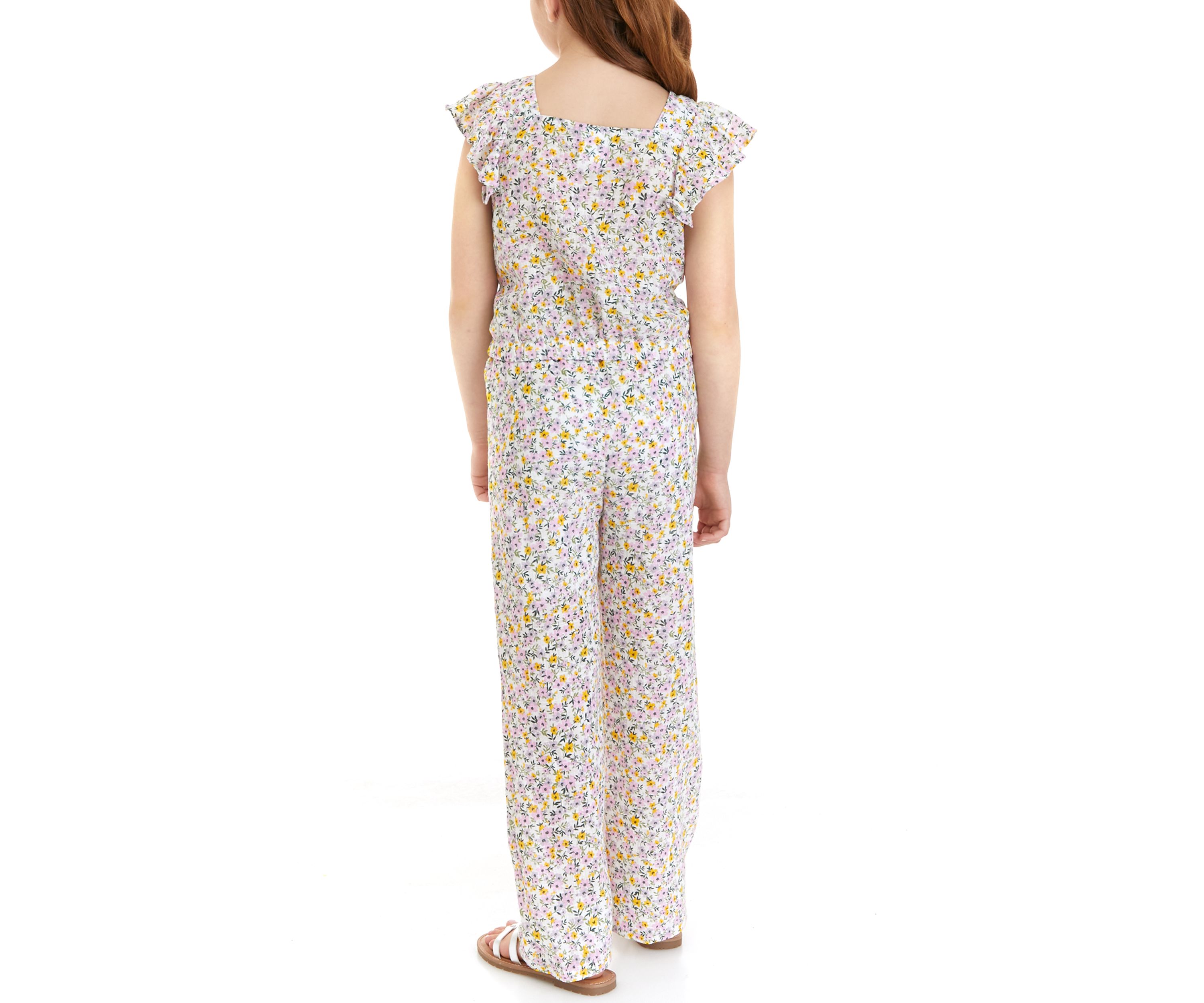Girls 7-16 Floral Printed Top and Pants Set