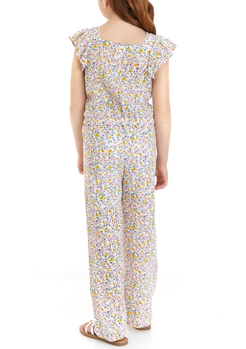 Girls 7-16 Floral Printed Top and Pants Set