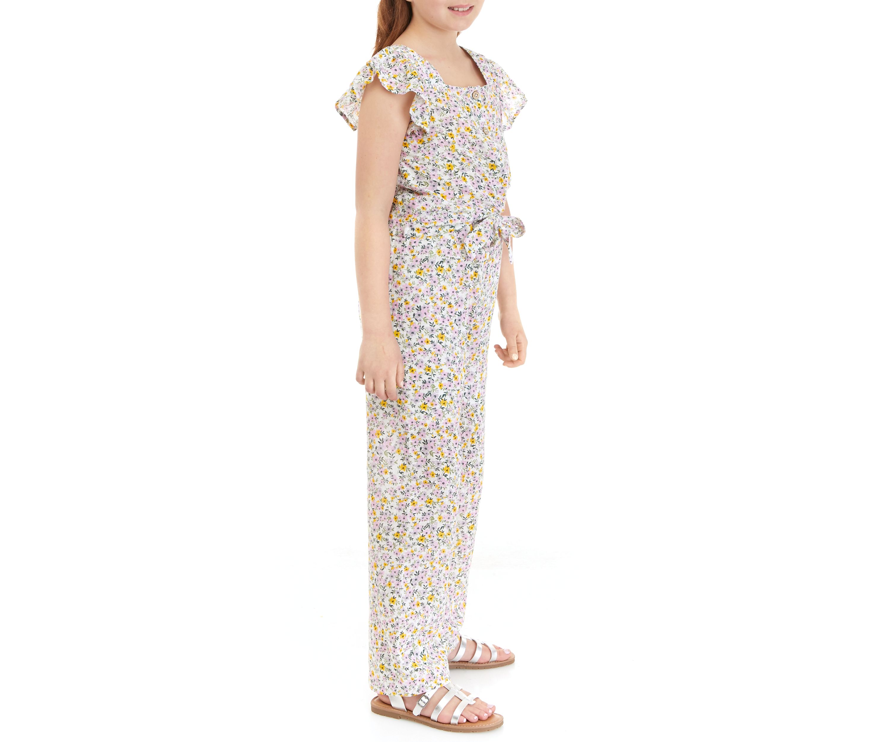 Girls 7-16 Floral Printed Top and Pants Set