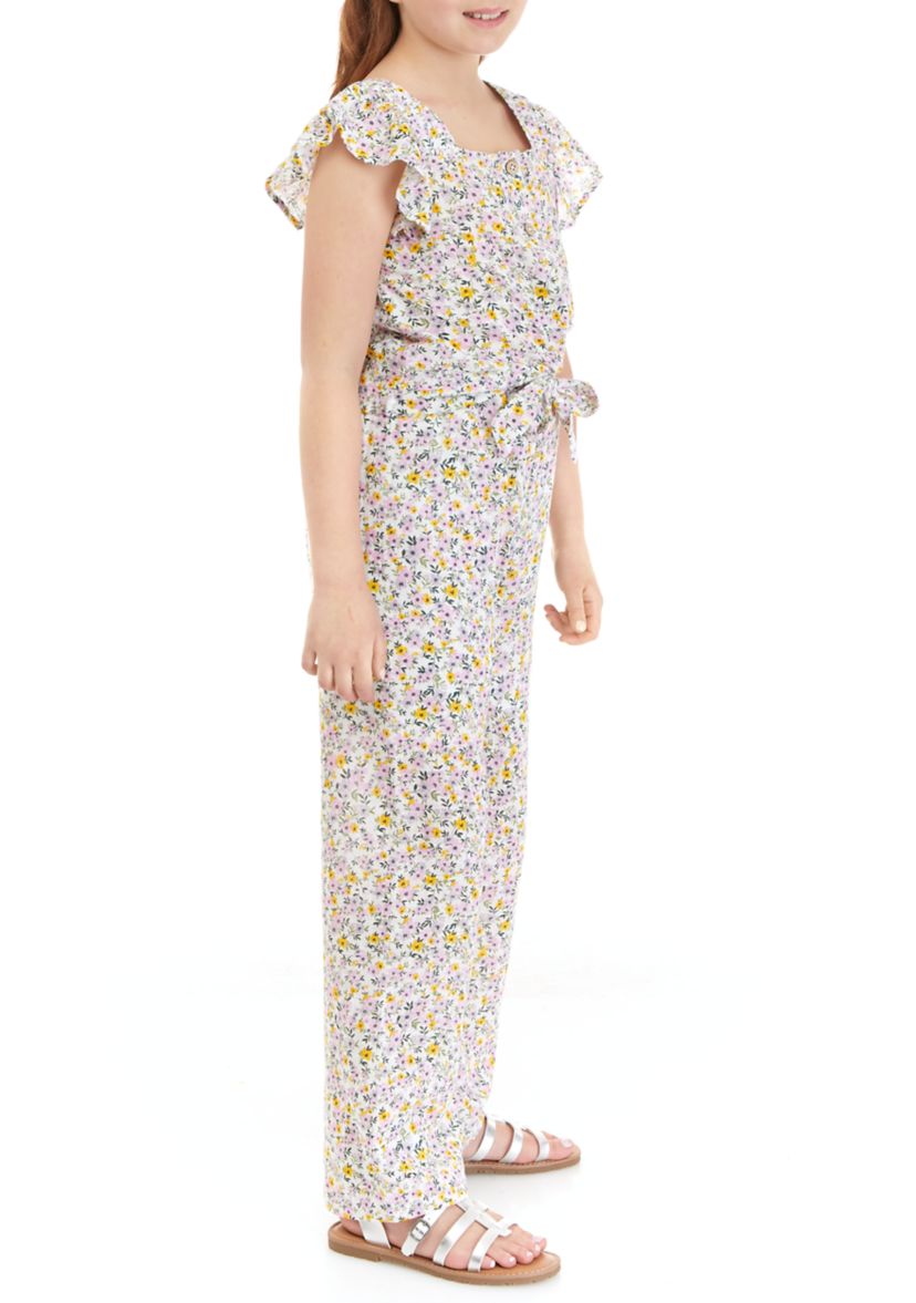Girls 7-16 Floral Printed Top and Pants Set