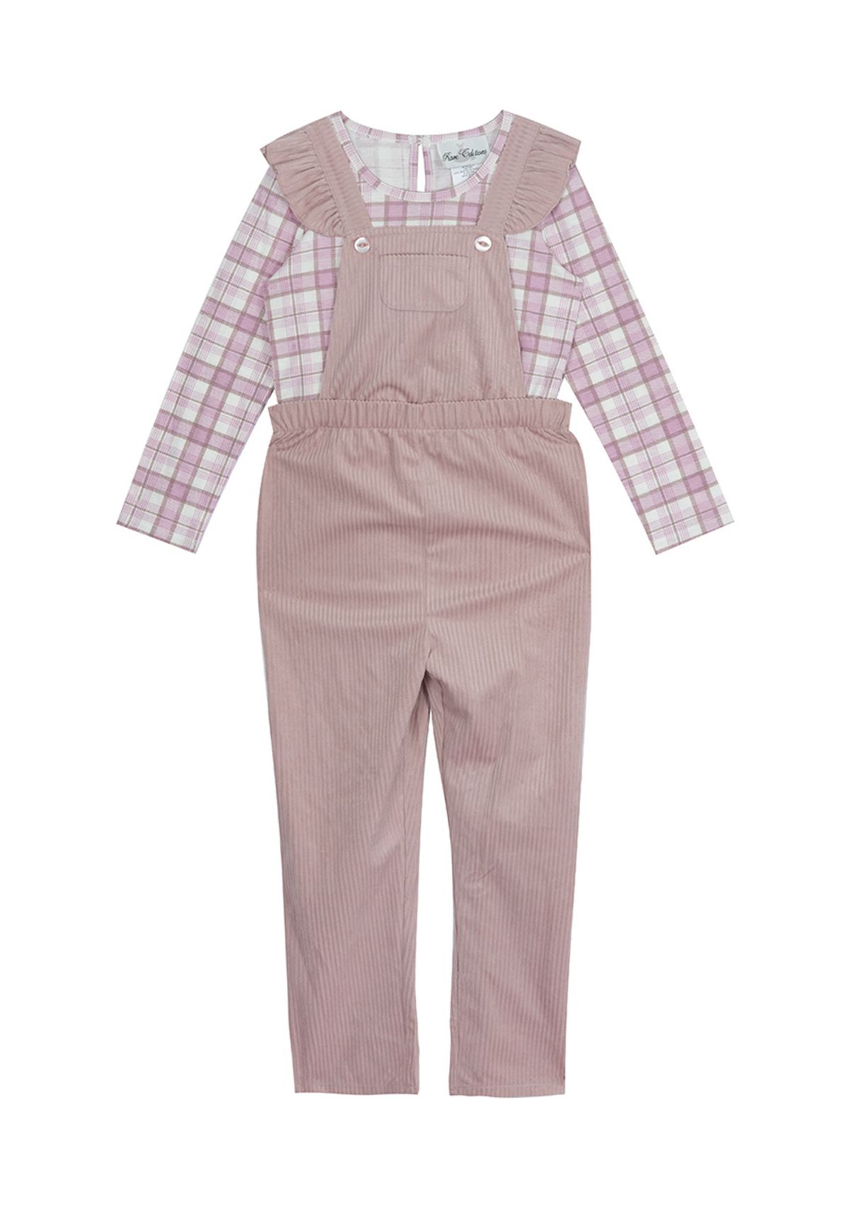 Girls 4-6x Corduroy Ruffle Overall Set