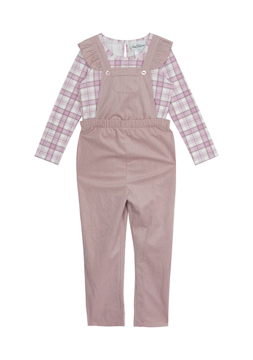 Girls 4-6x Corduroy Ruffle Overall Set
