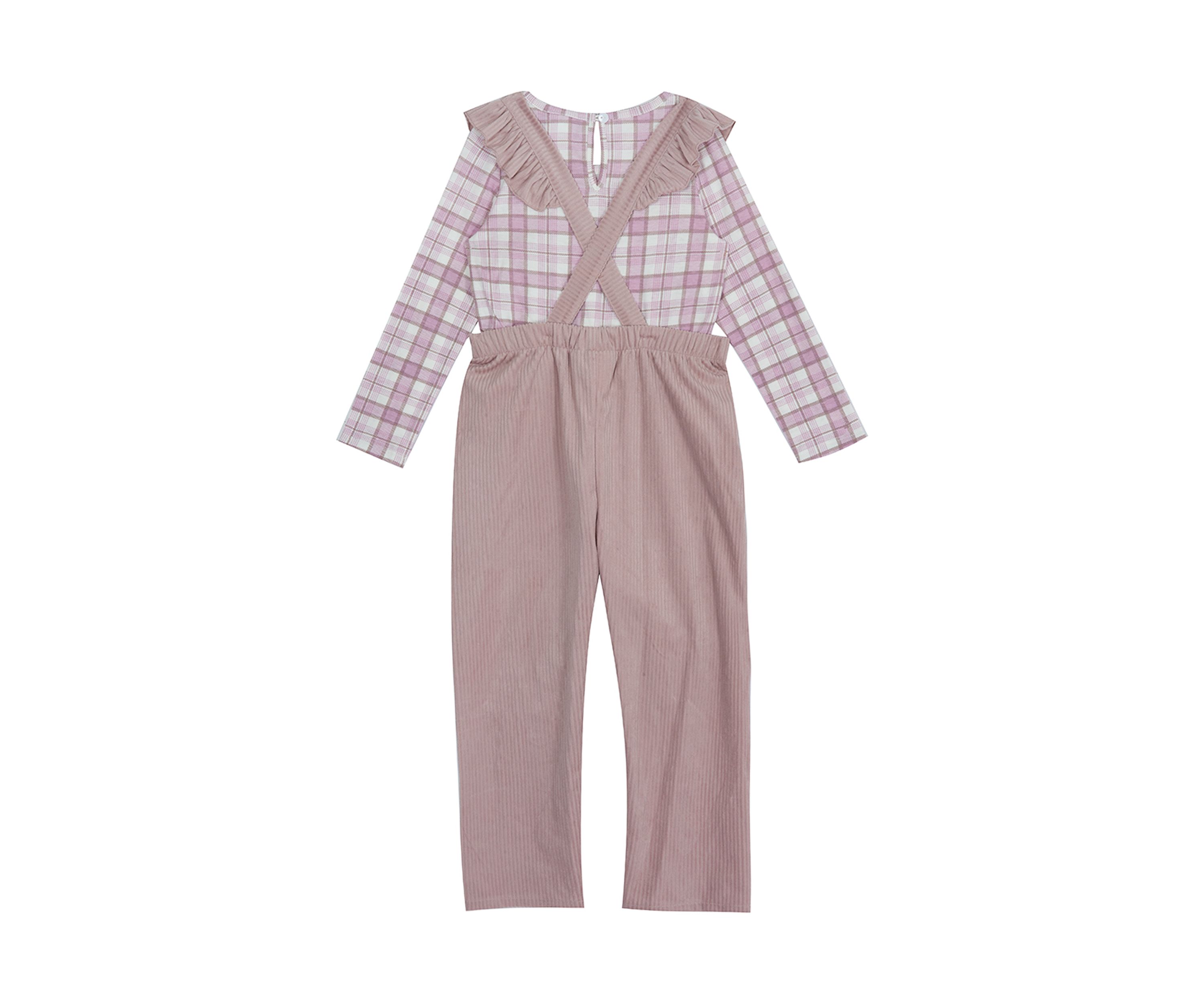 Girls 4-6x Corduroy Ruffle Overall Set