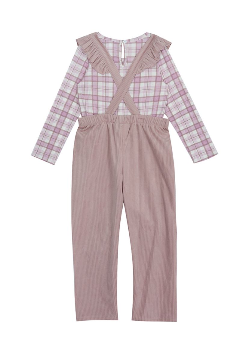 Girls 4-6x Corduroy Ruffle Overall Set