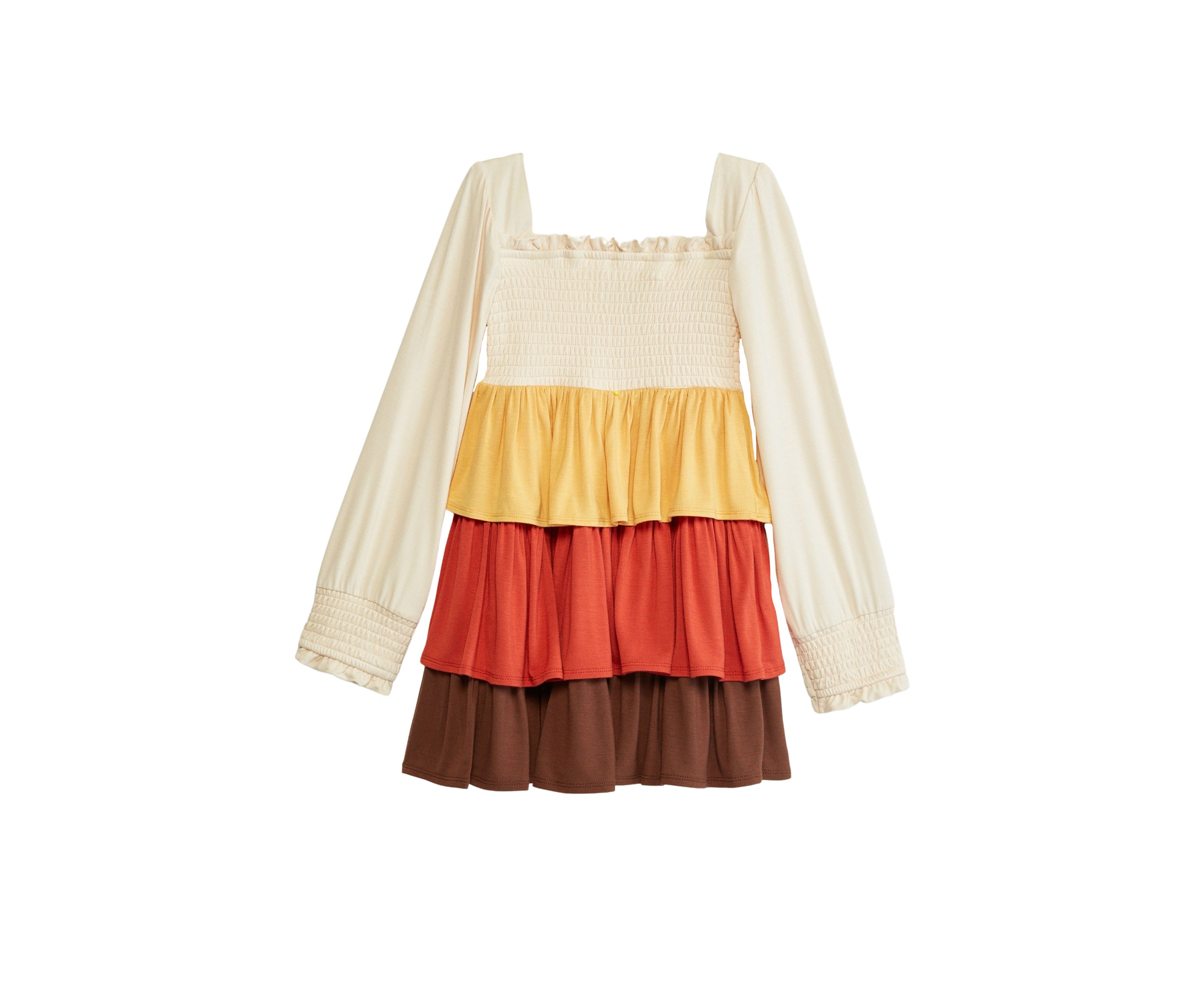 Girls 4-6x Color Blocked Peasant Dress