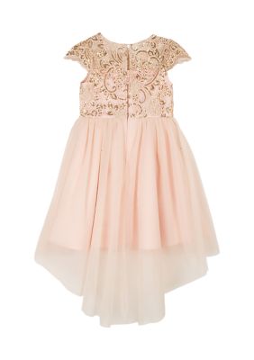Rare Editions Girls 4 6x Sequin Embroidered Mesh Illusion Bodice