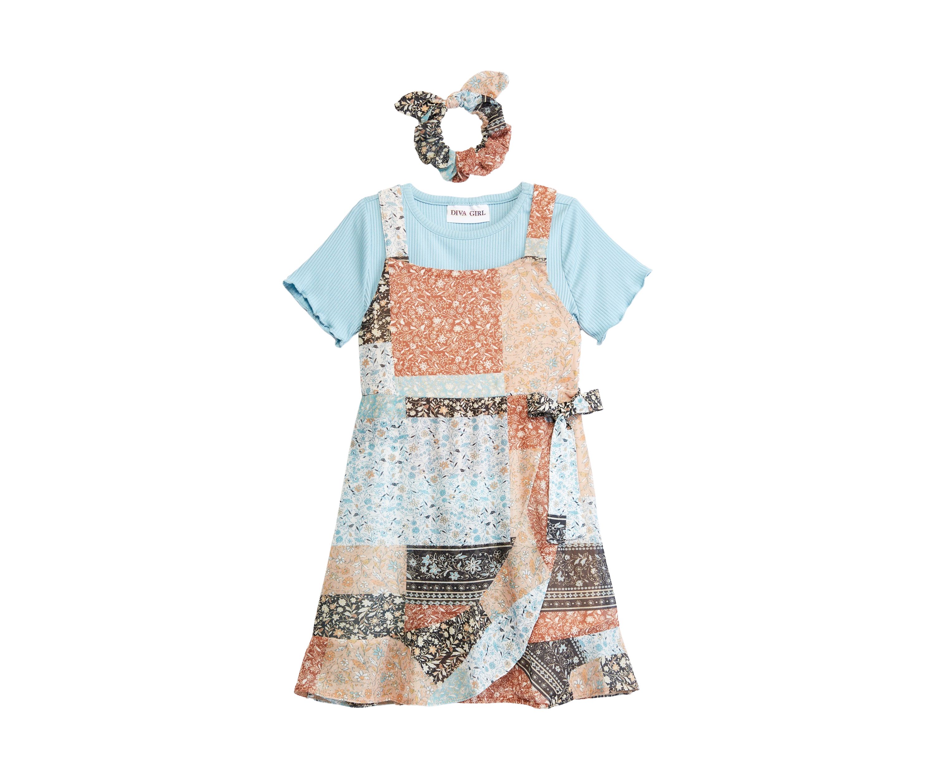 Girls 4-6x Jumper Dress Set with Hair Tie