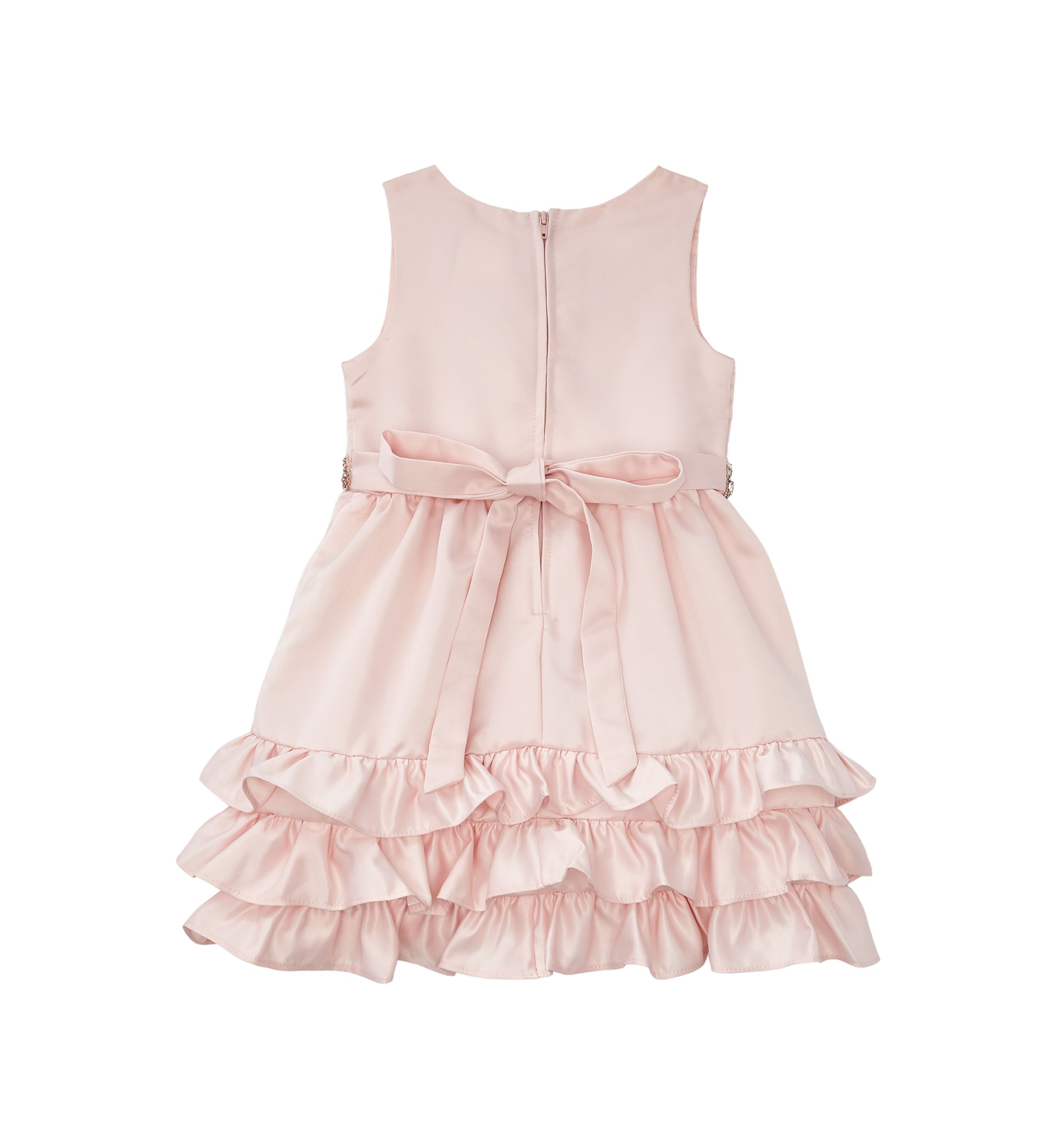 Girls 4-6x Satin Sleeveless Bodice to Ruffle Skirt Dress