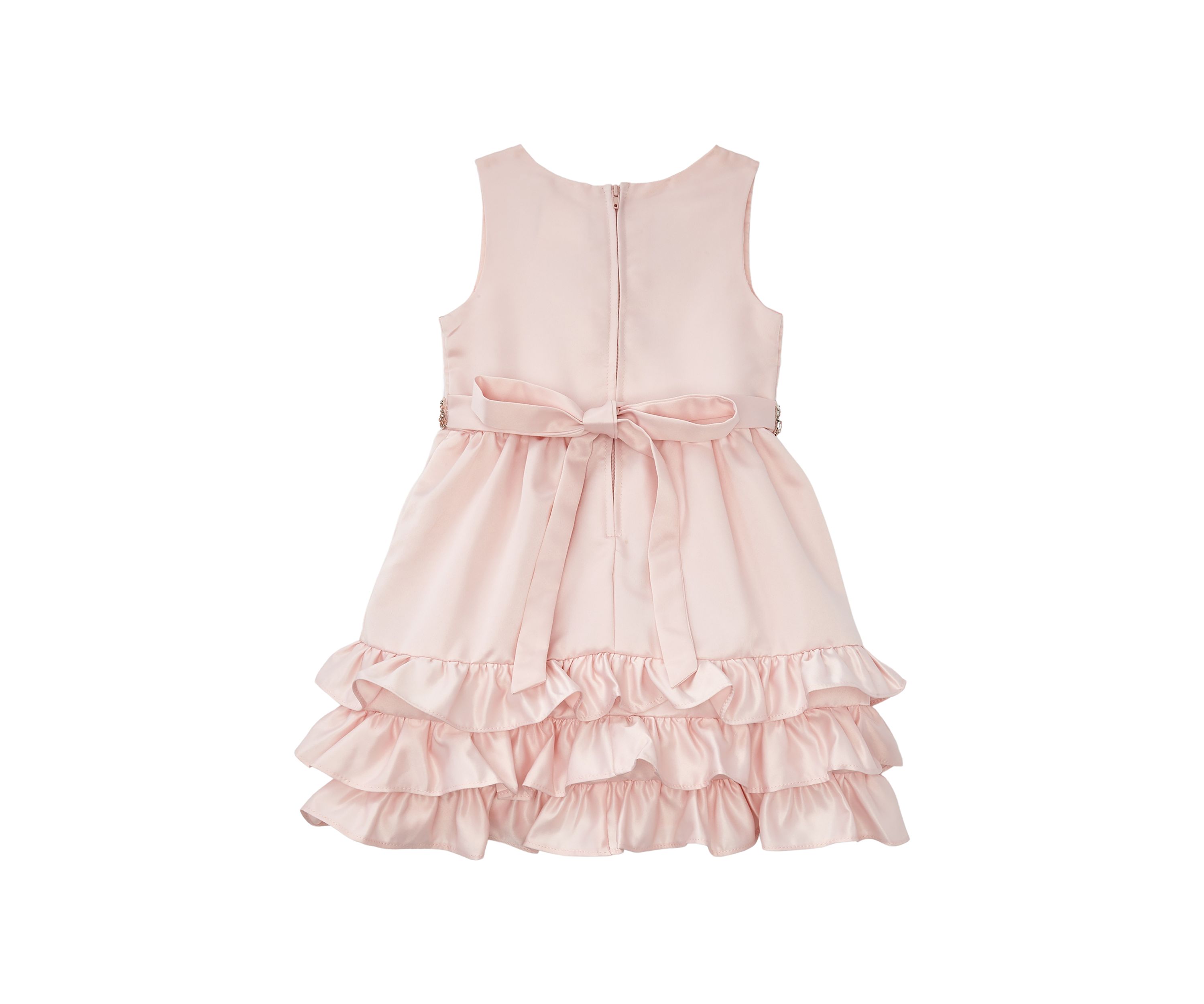 Girls 4-6x Satin Sleeveless Bodice to Ruffle Skirt Dress