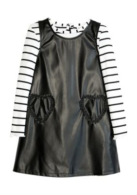 Tween Diva Girls 4-6x Faux Leather Jumper Dress