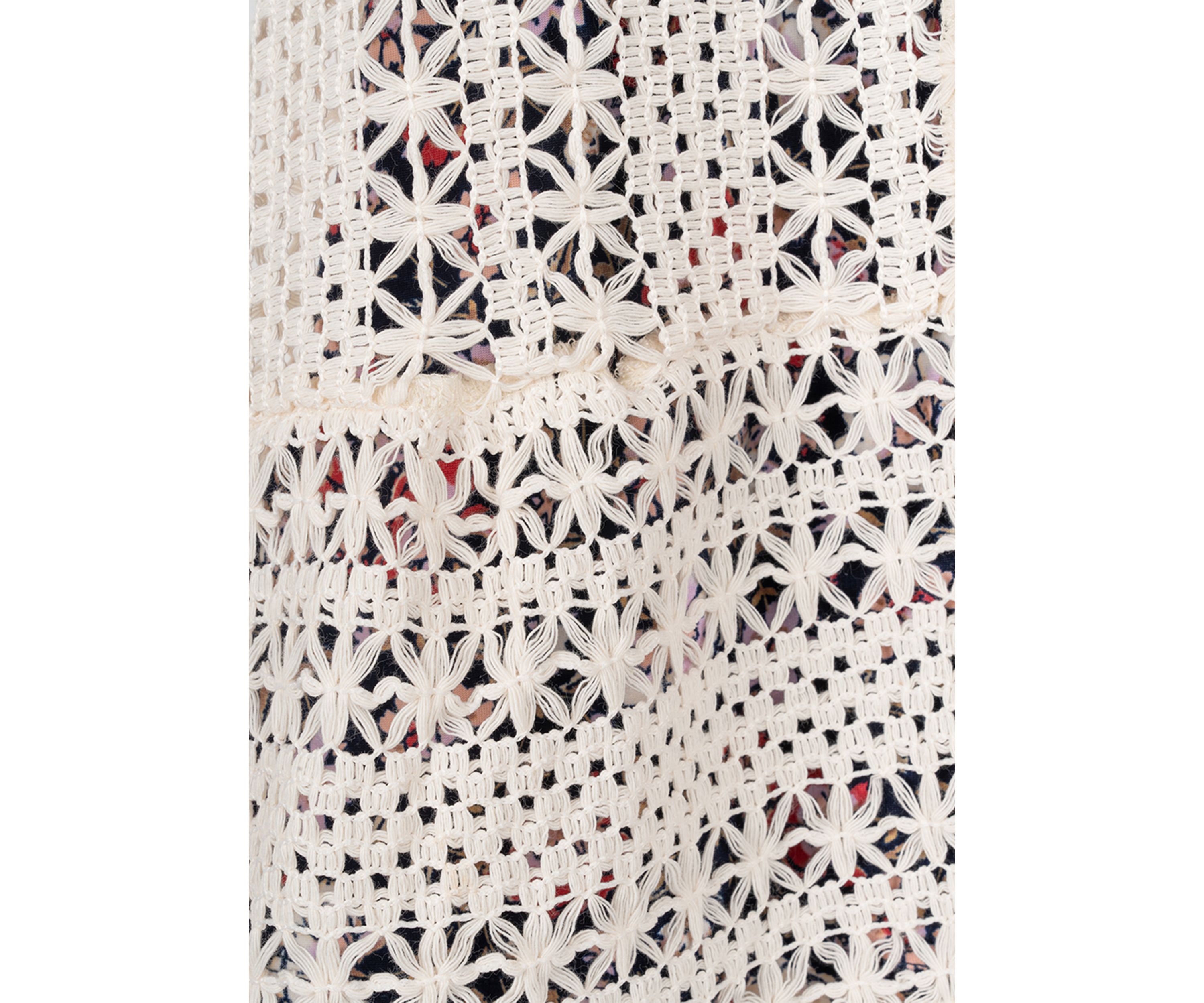 Girls 4-6x Embroidered Crochet Knit Dress and Floral Printed Dress Set