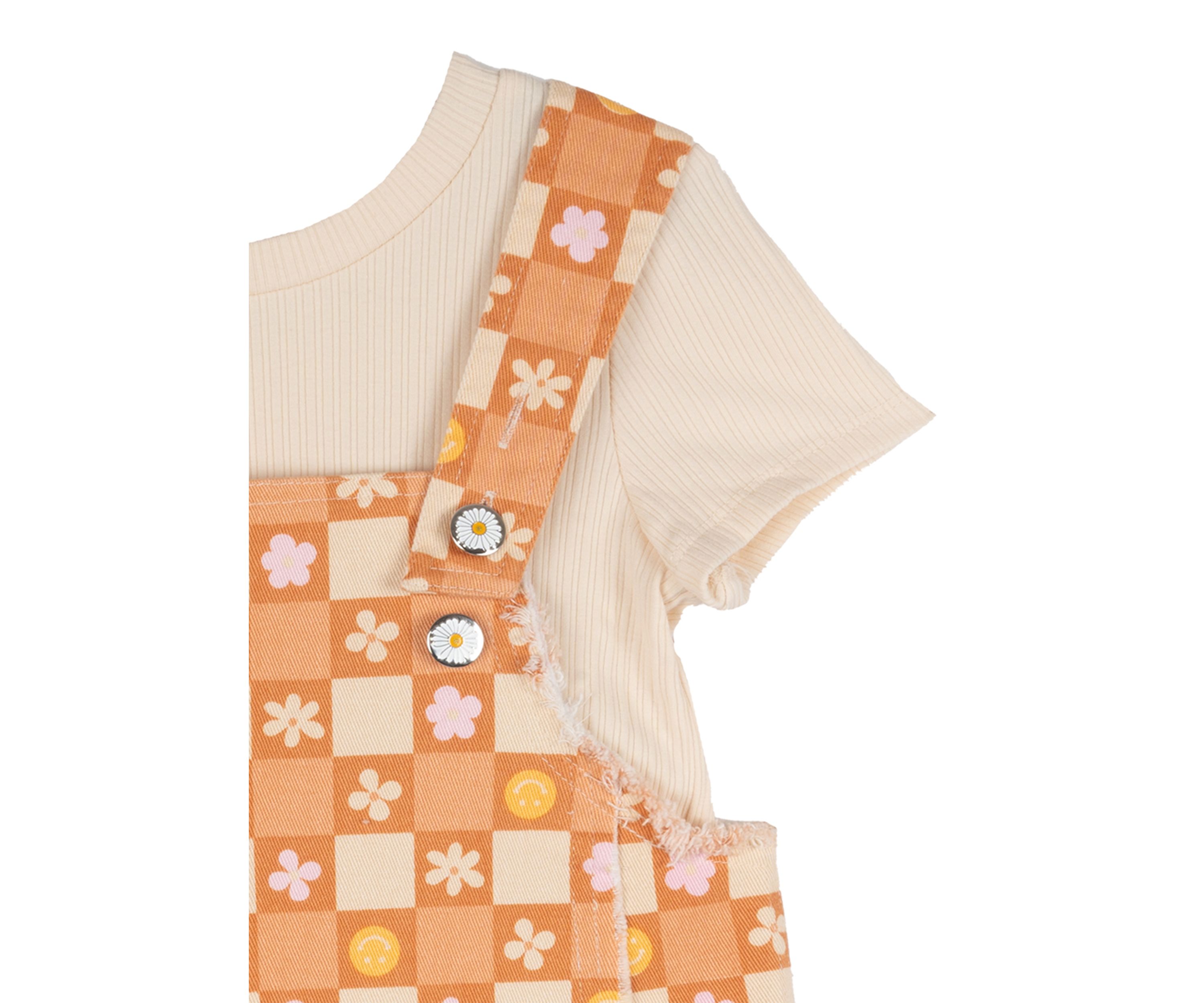 Gils 4-6x Twill Smiley Face Printed Jumper Dress Set
