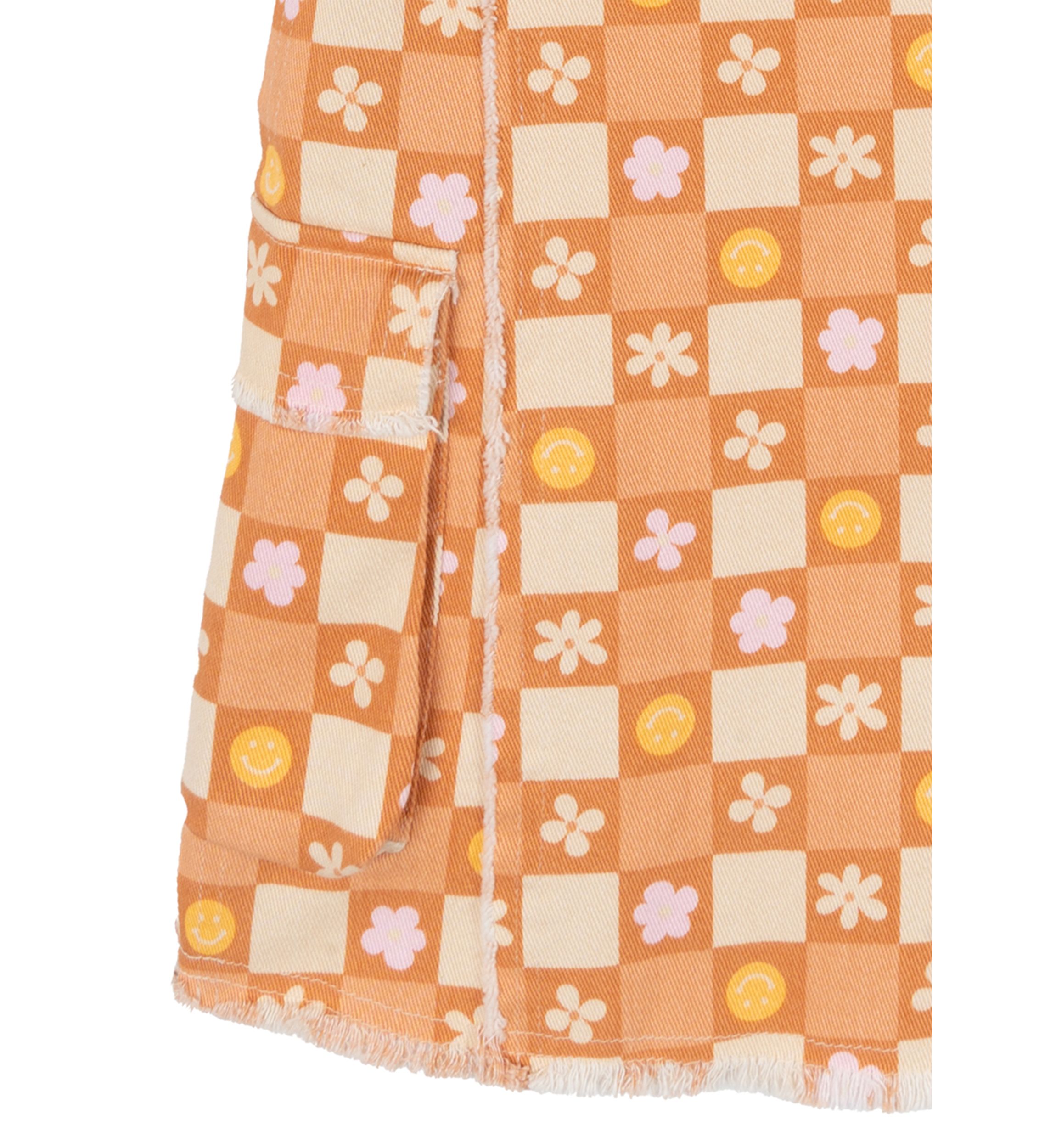 Gils 4-6x Twill Smiley Face Printed Jumper Dress Set