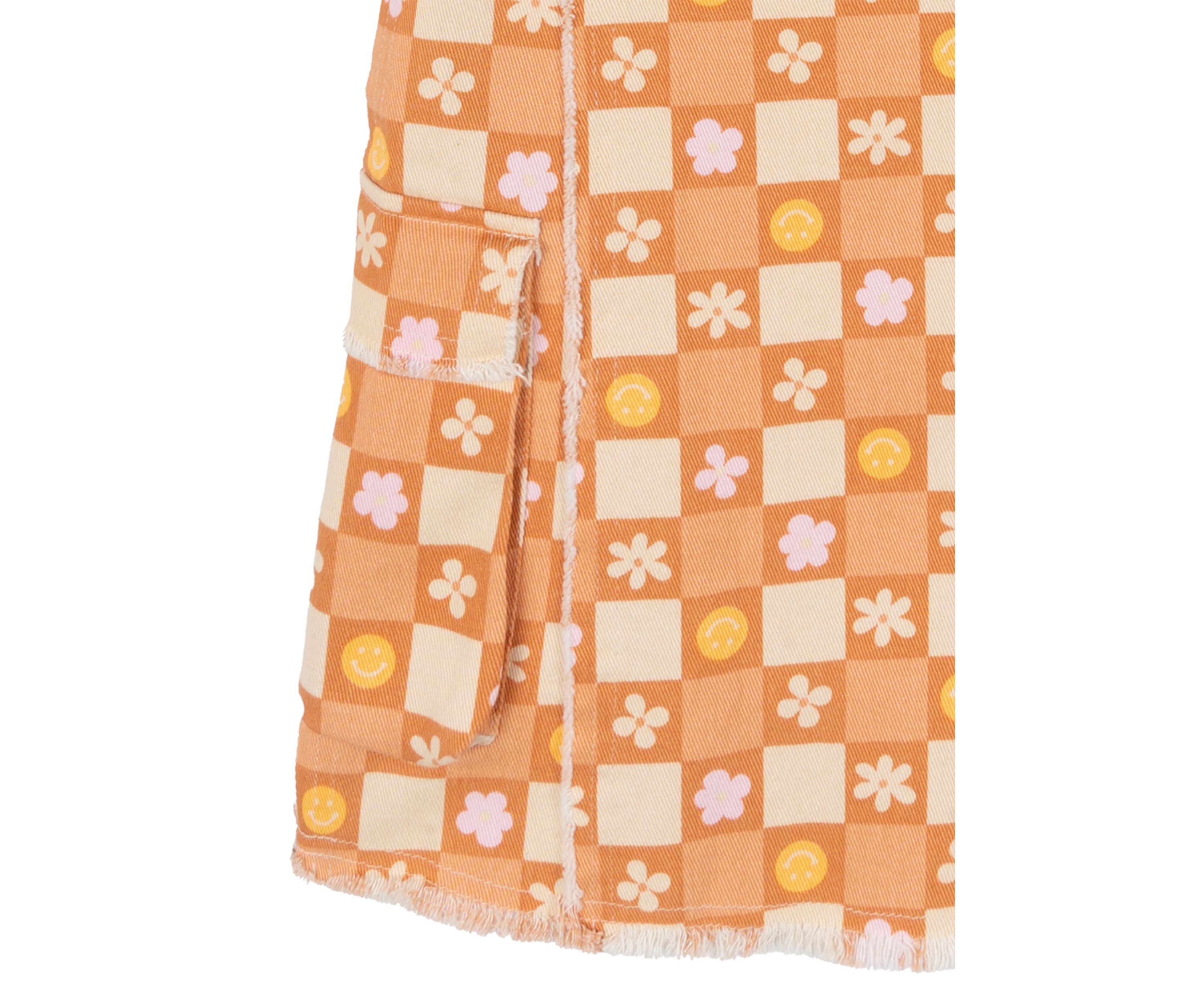 Gils 4-6x Twill Smiley Face Printed Jumper Dress Set