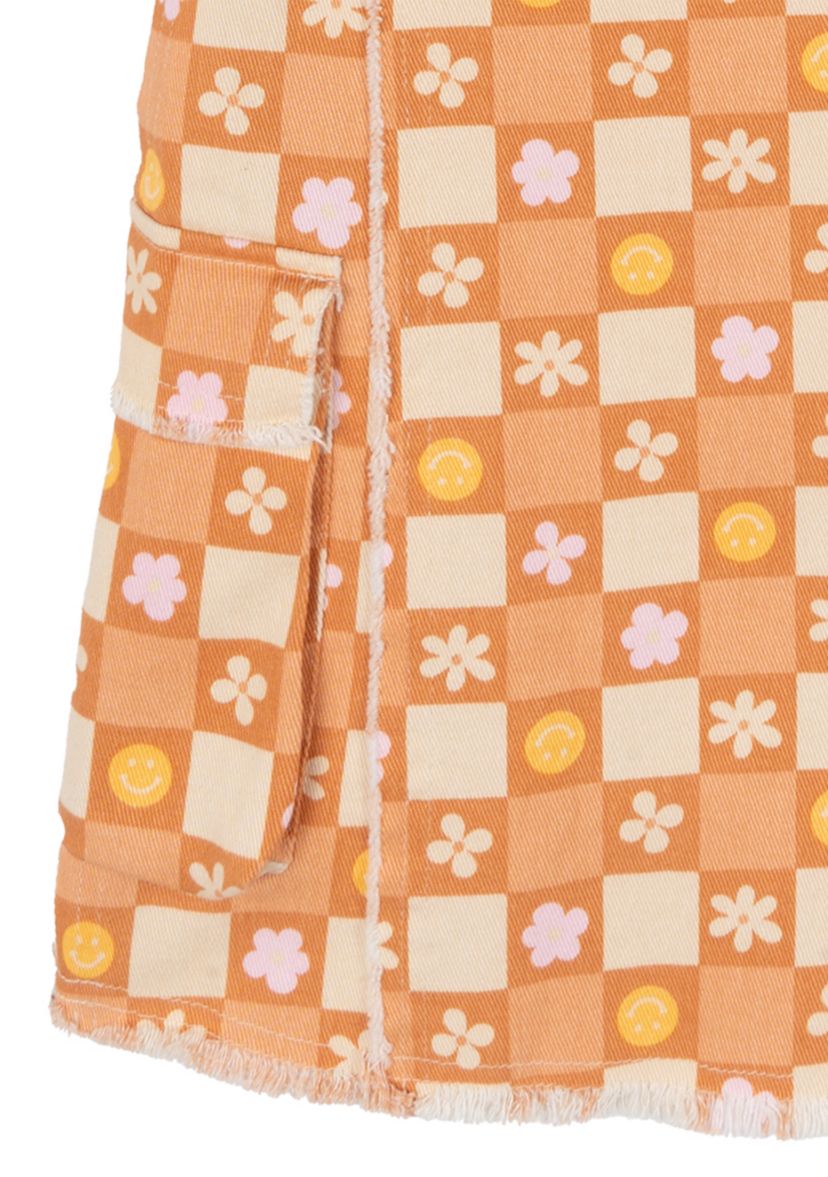 Gils 4-6x Twill Smiley Face Printed Jumper Dress Set
