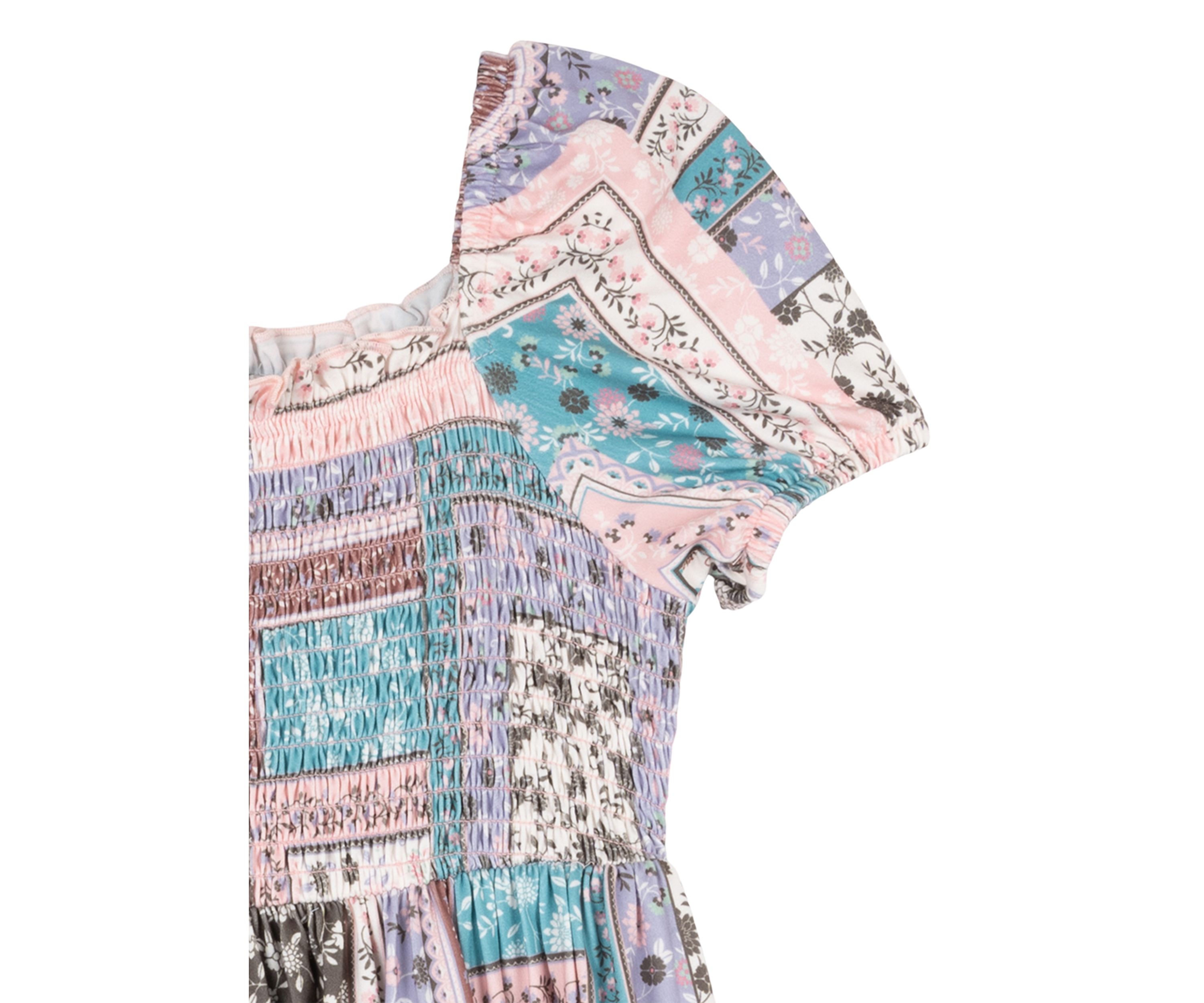 Girls 4-6x Patchwork Printed Dress