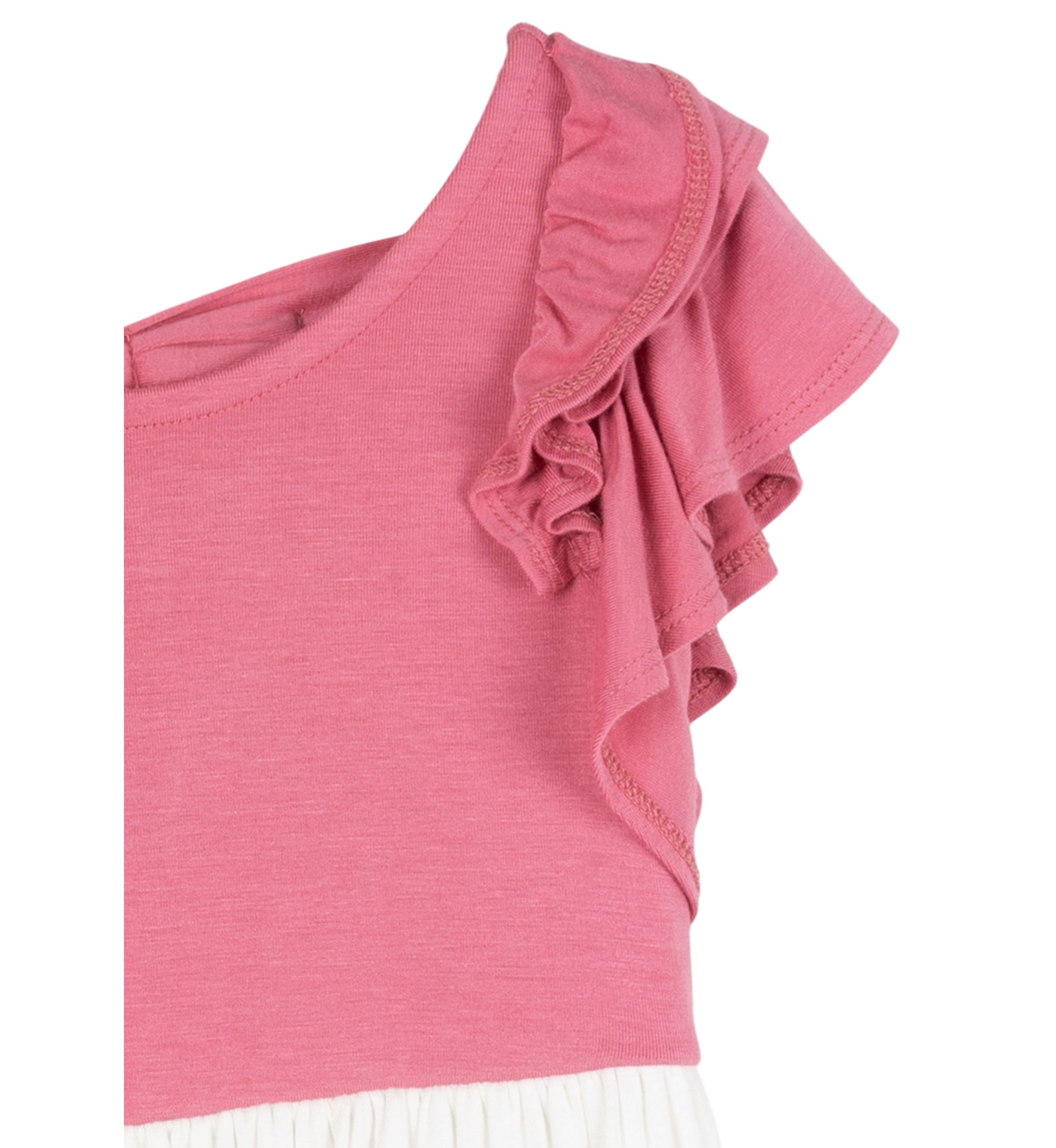 Girls 4-6x Color Blocked Ruffle Dress