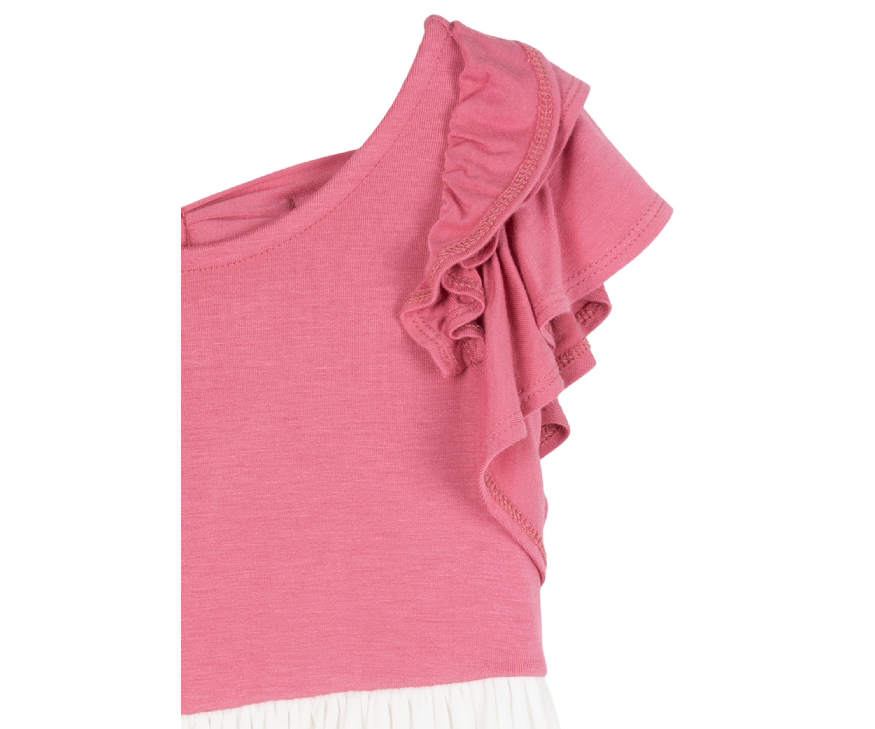Girls 4-6x Color Blocked Ruffle Dress