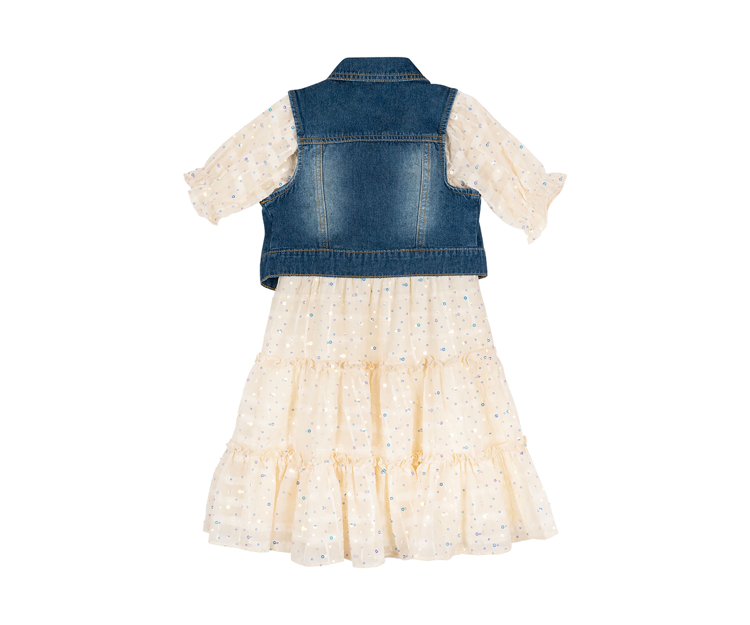 Girls 4-6x Denim Vest and Dress Set