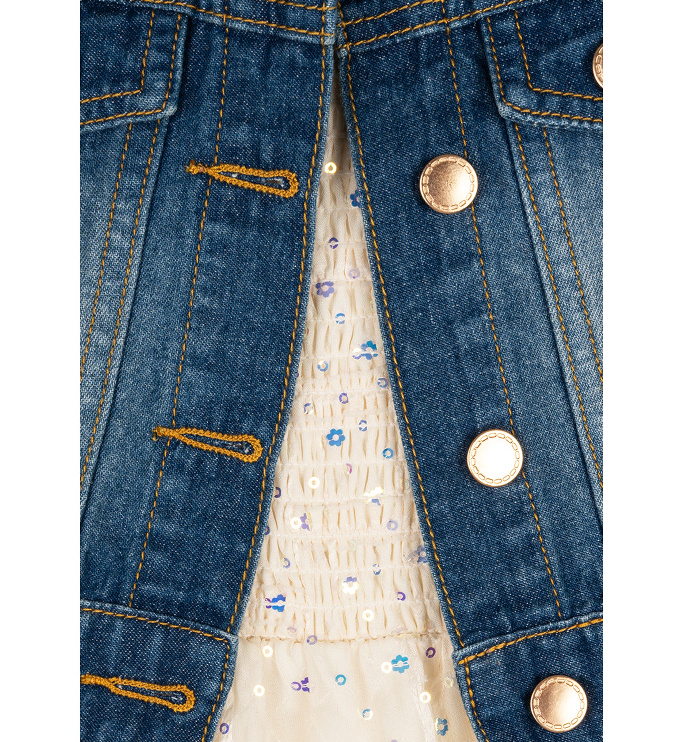 Girls 4-6x Denim Vest and Dress Set