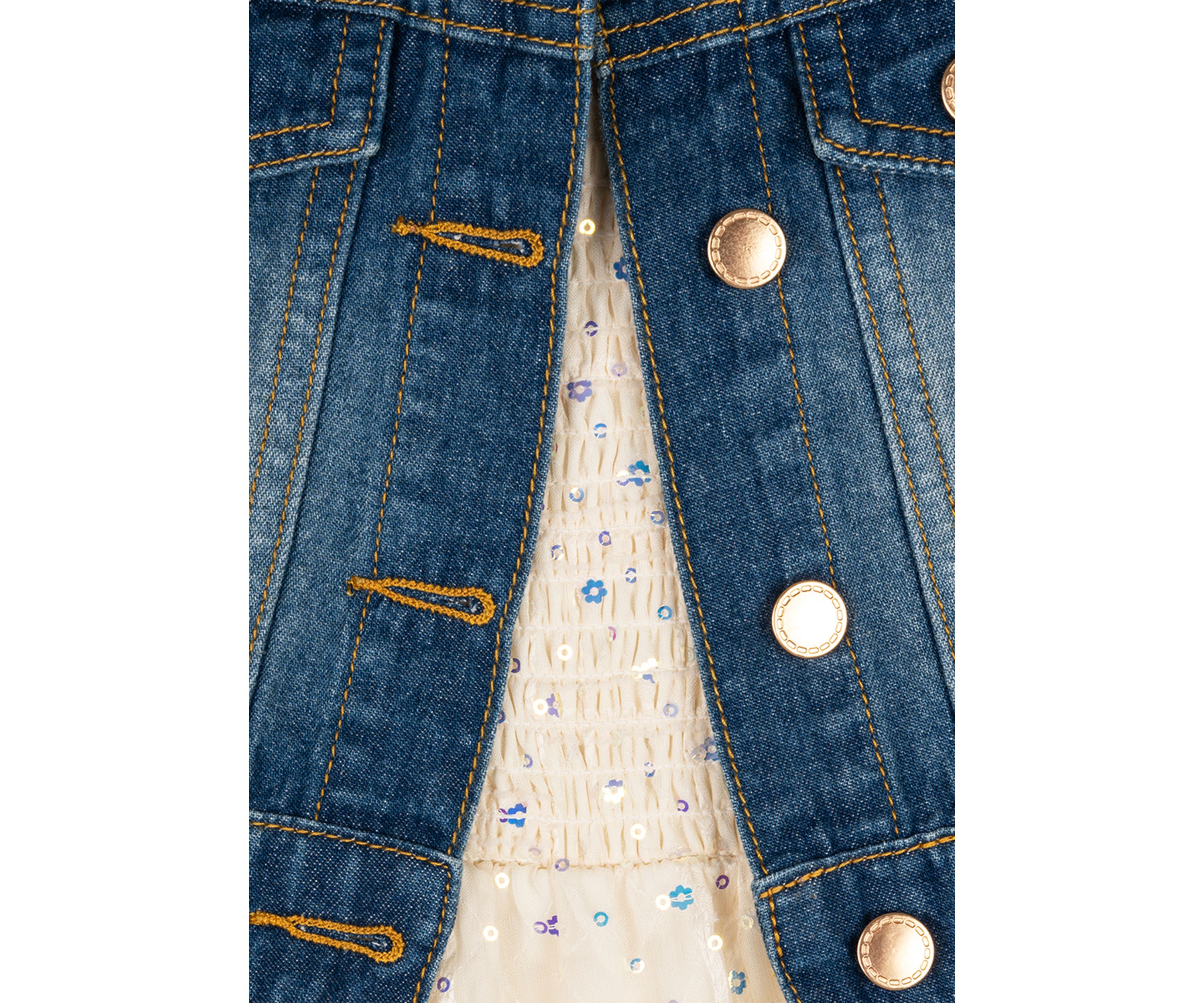 Girls 4-6x Denim Vest and Dress Set