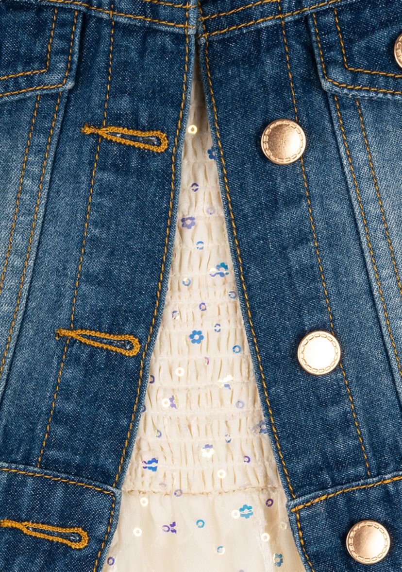 Girls 4-6x Denim Vest and Dress Set