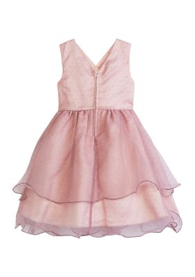 Girls 4-6x Studed Organza Overlapped Dress