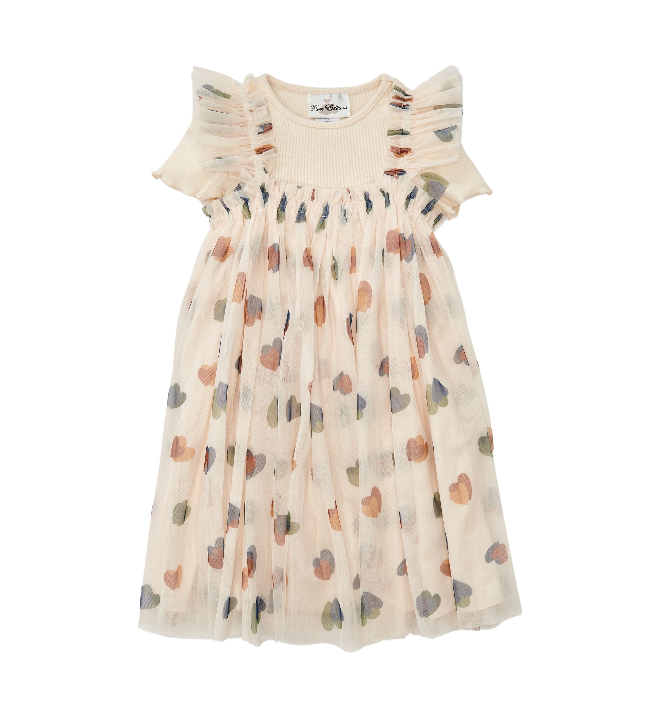 Girls 4-6x Printed Heart Mesh A-Line Dress