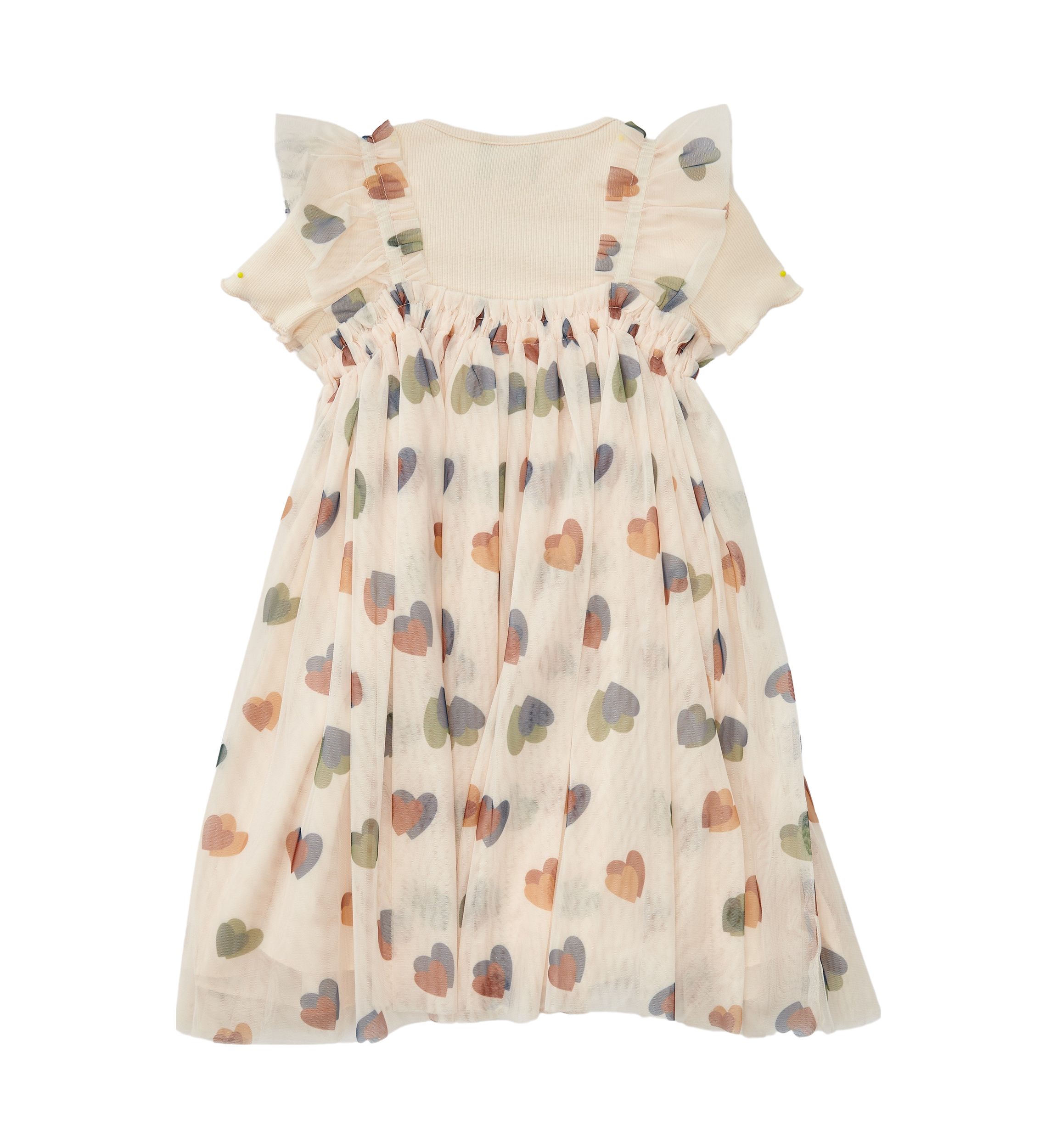 Girls 4-6x Printed Heart Mesh A-Line Dress