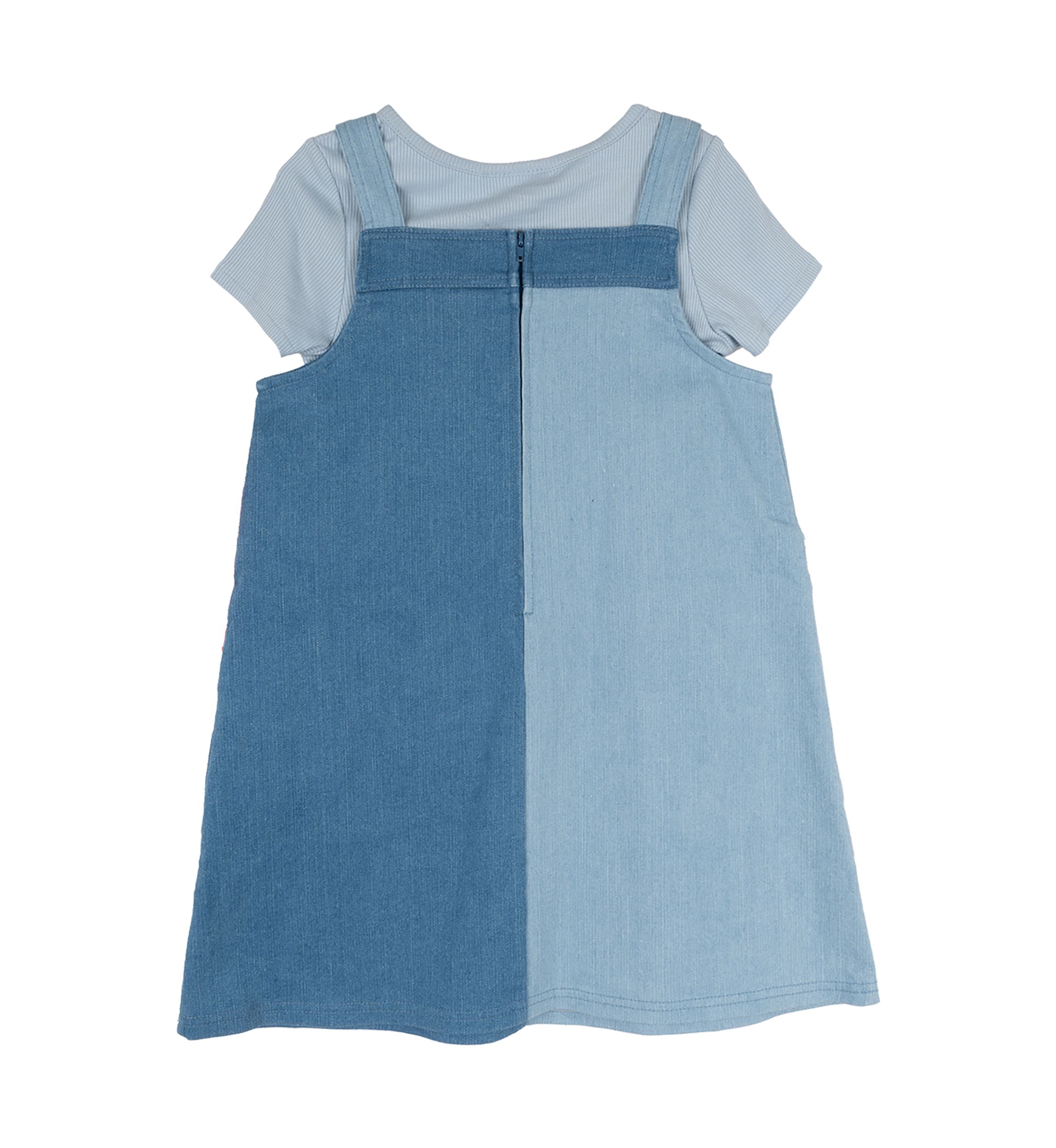 Girls 4-6x Ribbed Knit T-Shirt and Jumper Dress Set