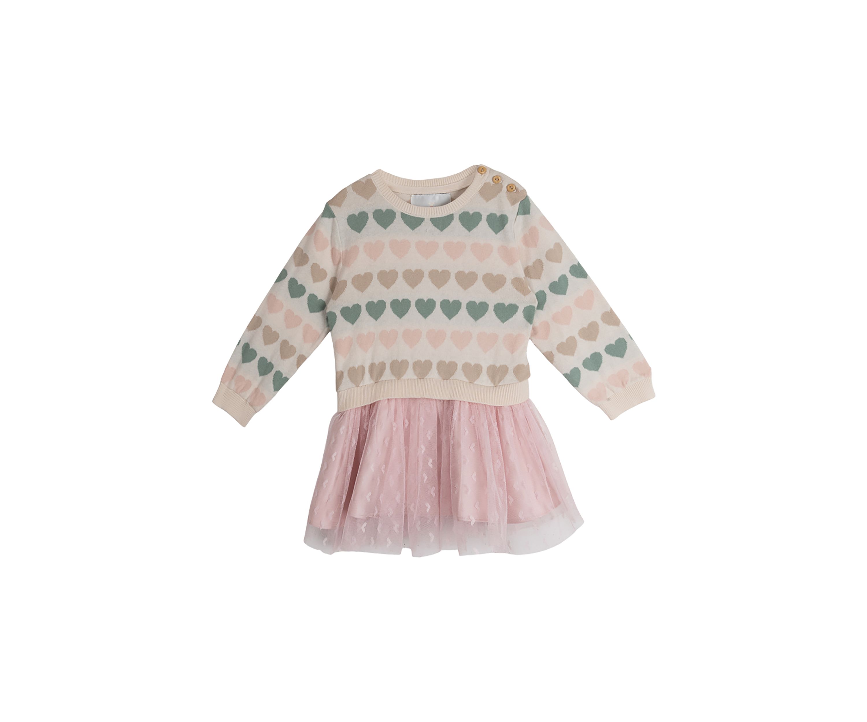 Girls 4-6x Heart Printed Sweater and Dress Set
