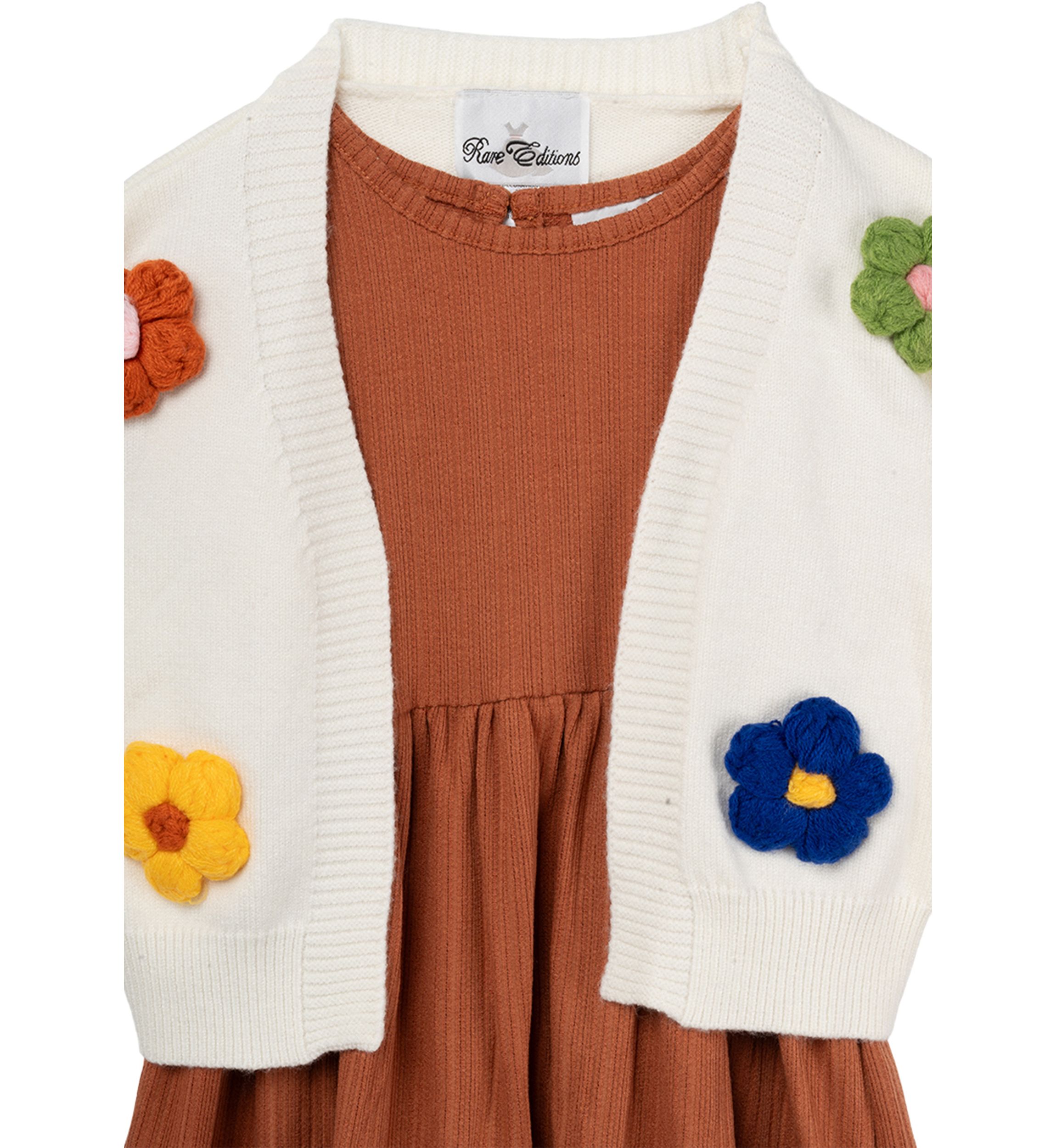 Girls 4-6x Textured Knit Cardigan and Dress Set