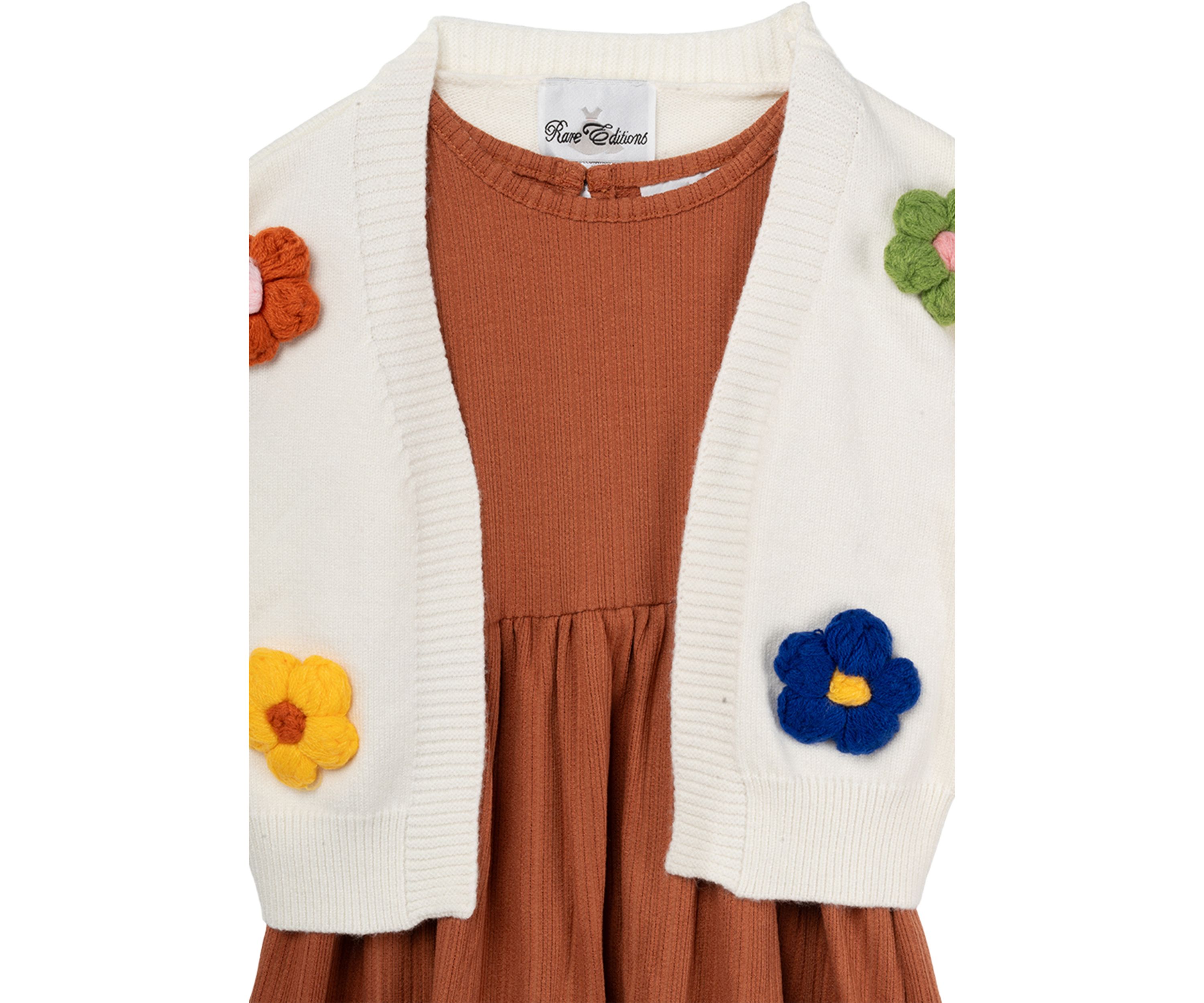 Girls 4-6x Textured Knit Cardigan and Dress Set