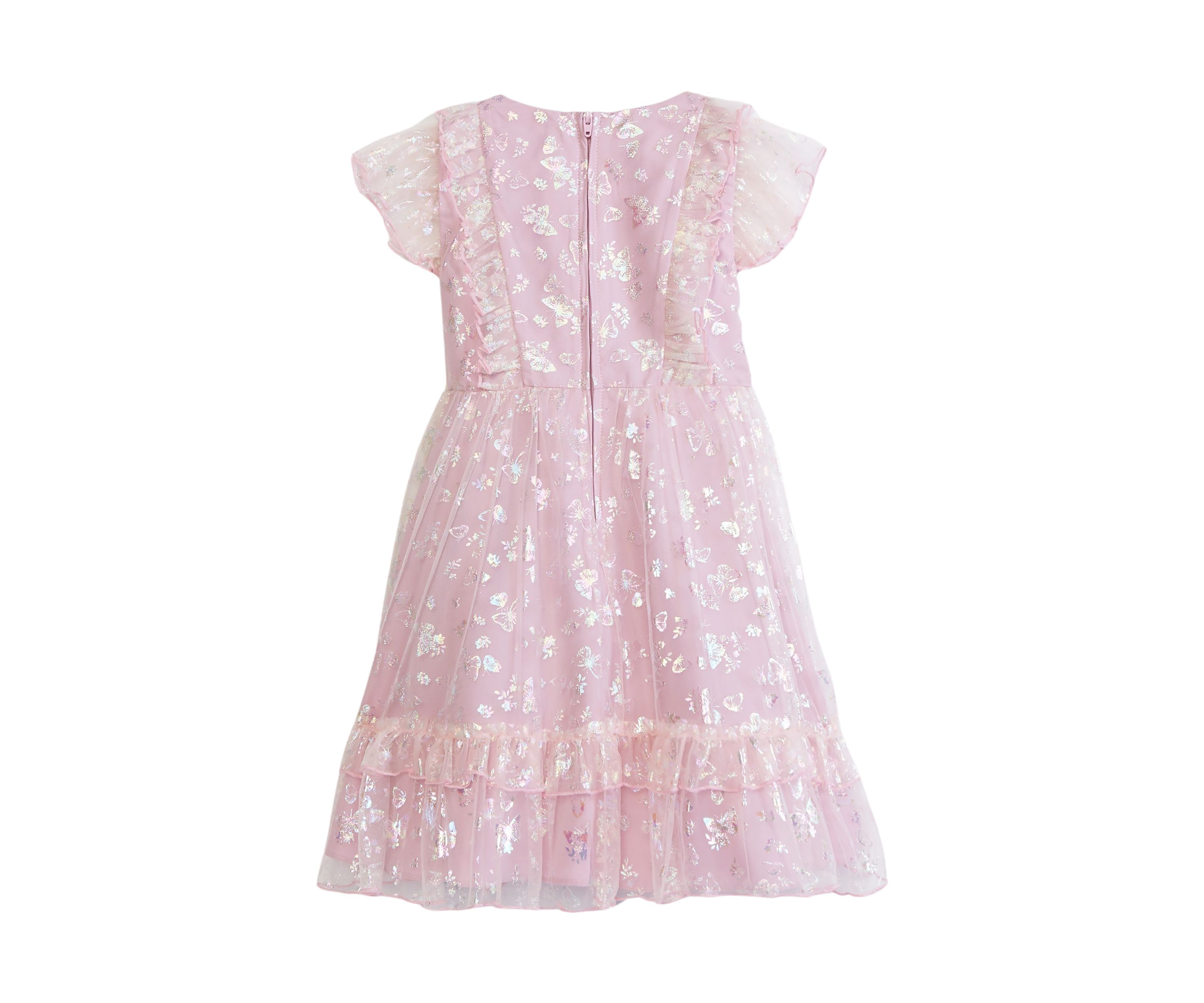 Girls 4-6x Iridescent Butterfly Mesh Dress