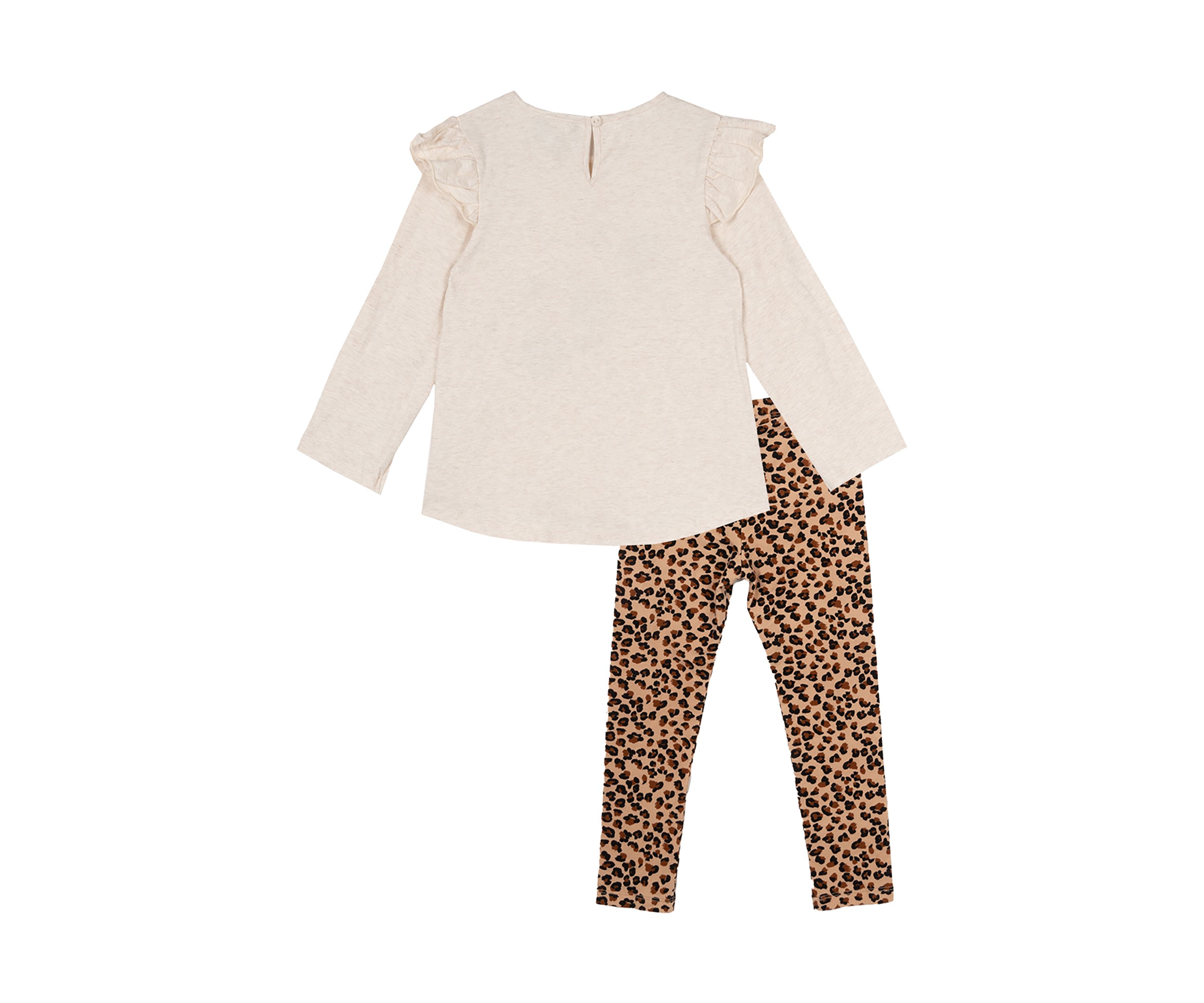Girls 4-6x Pumpkin Appliqué Top and Printed Leggings