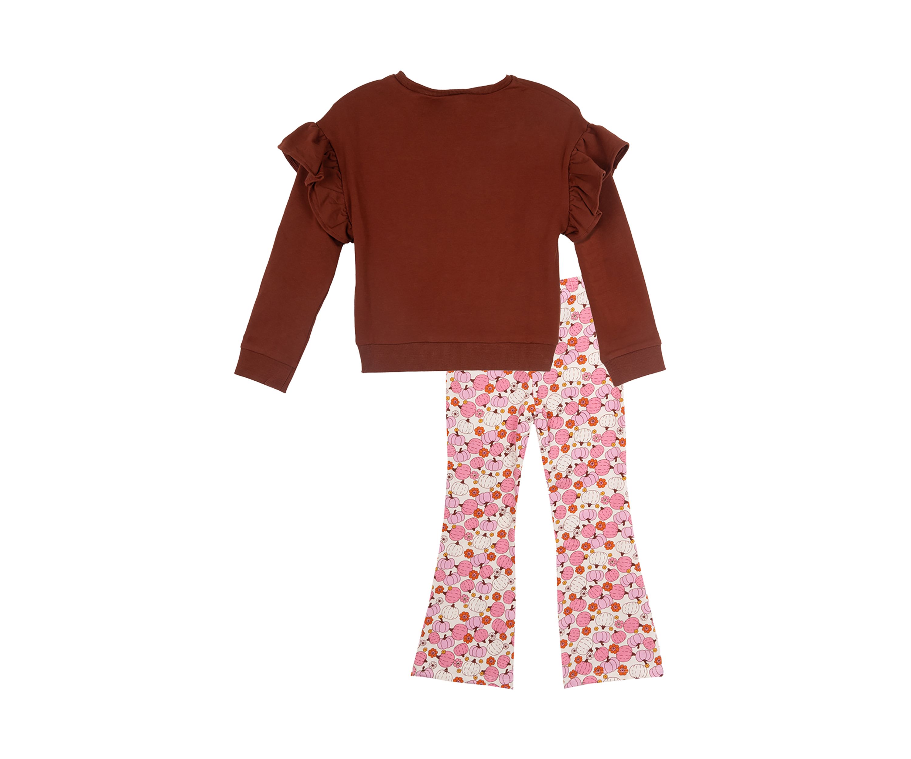 Girls 4-6x French Terry Pumpkin Appliqué Top and Printed Leggings Set