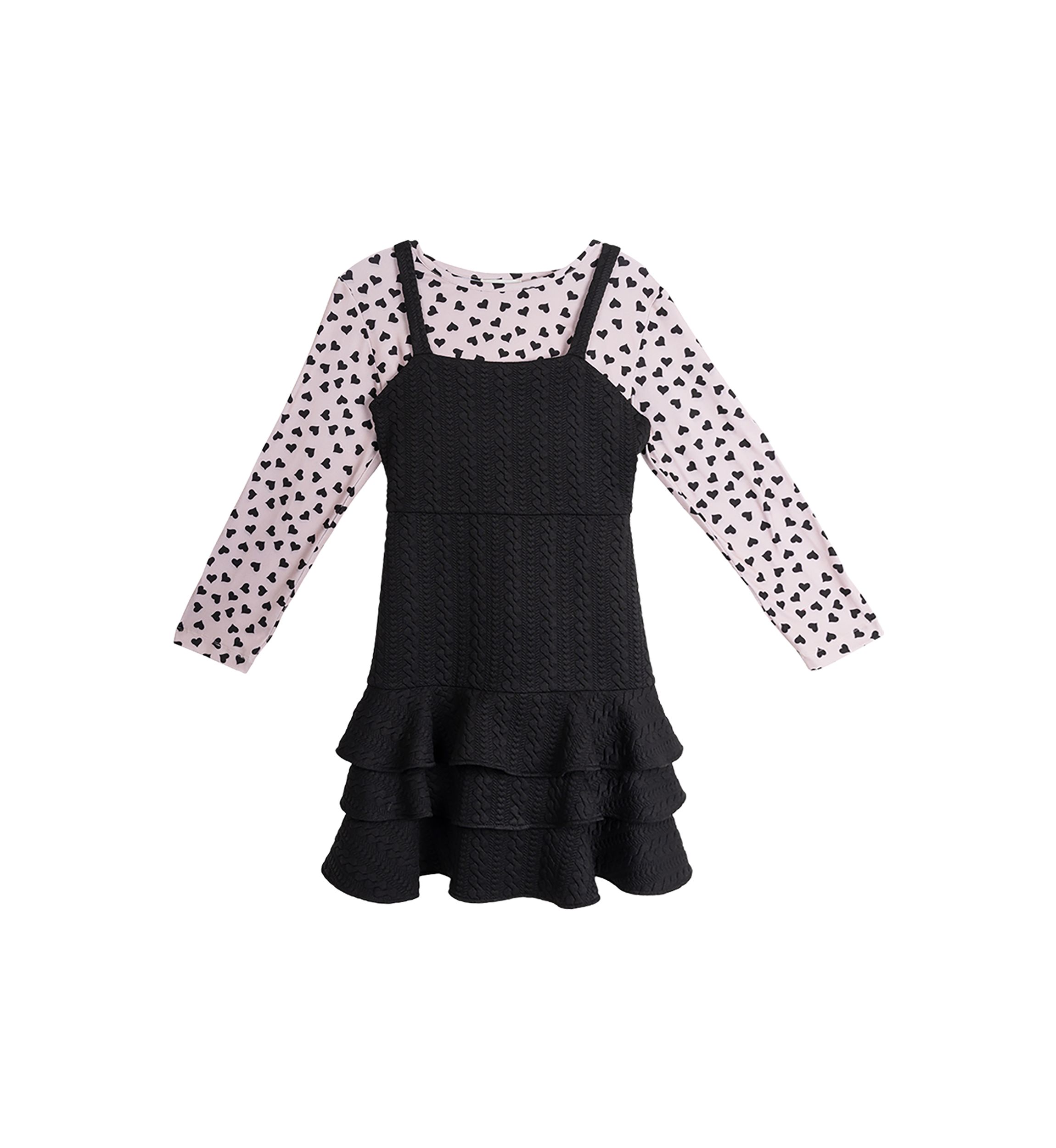 Girls 4-6x Printed Texture Knit Jumper Dress