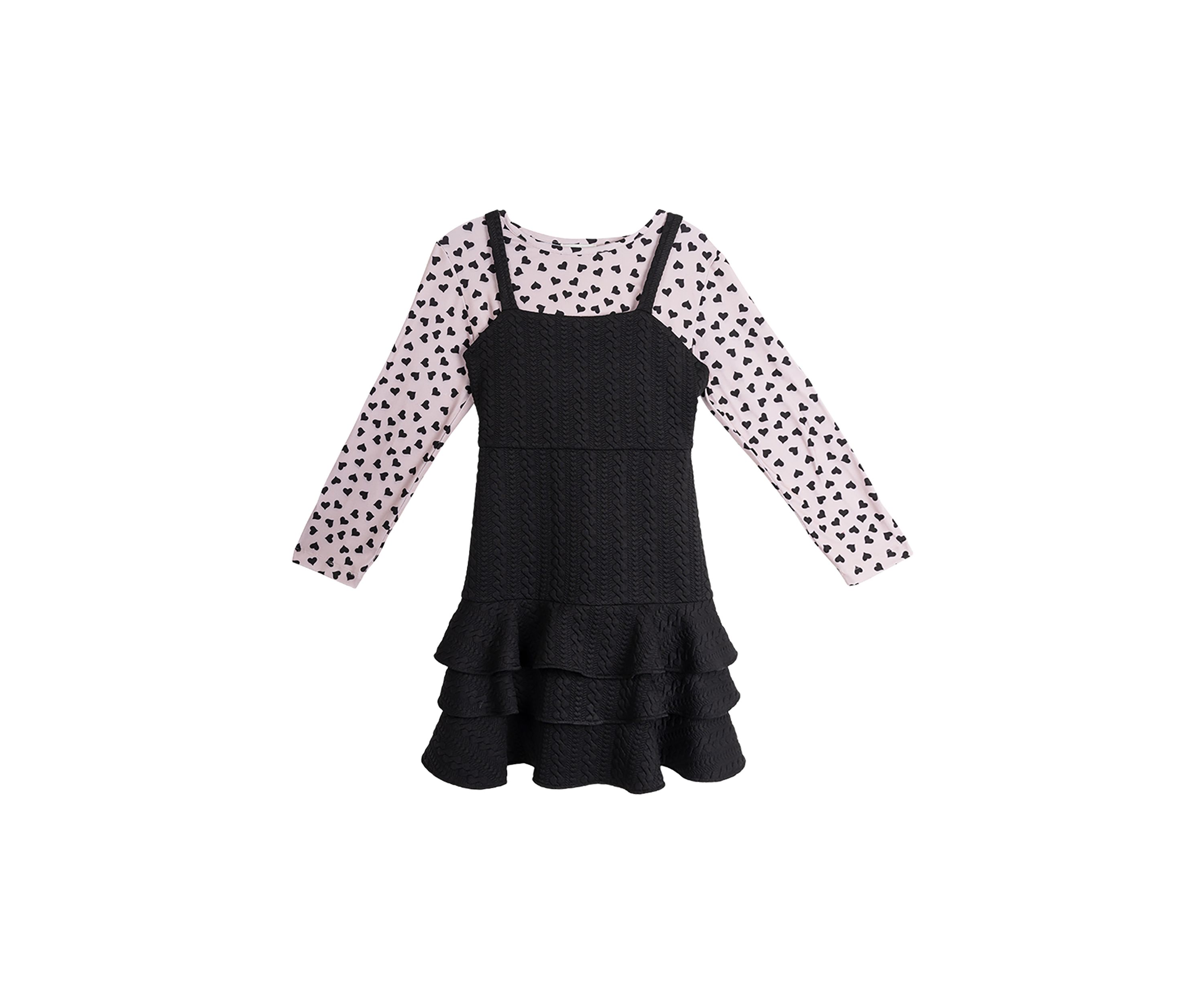 Girls 4-6x Printed Texture Knit Jumper Dress
