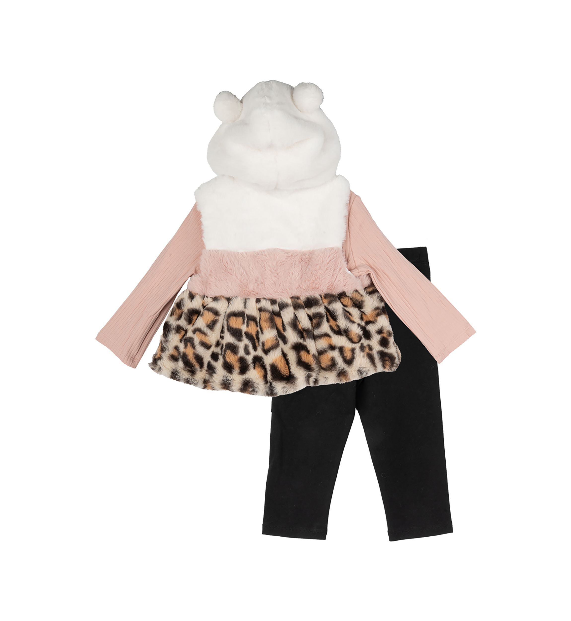 Girls 4-6x Tri Color Fur Vest Set