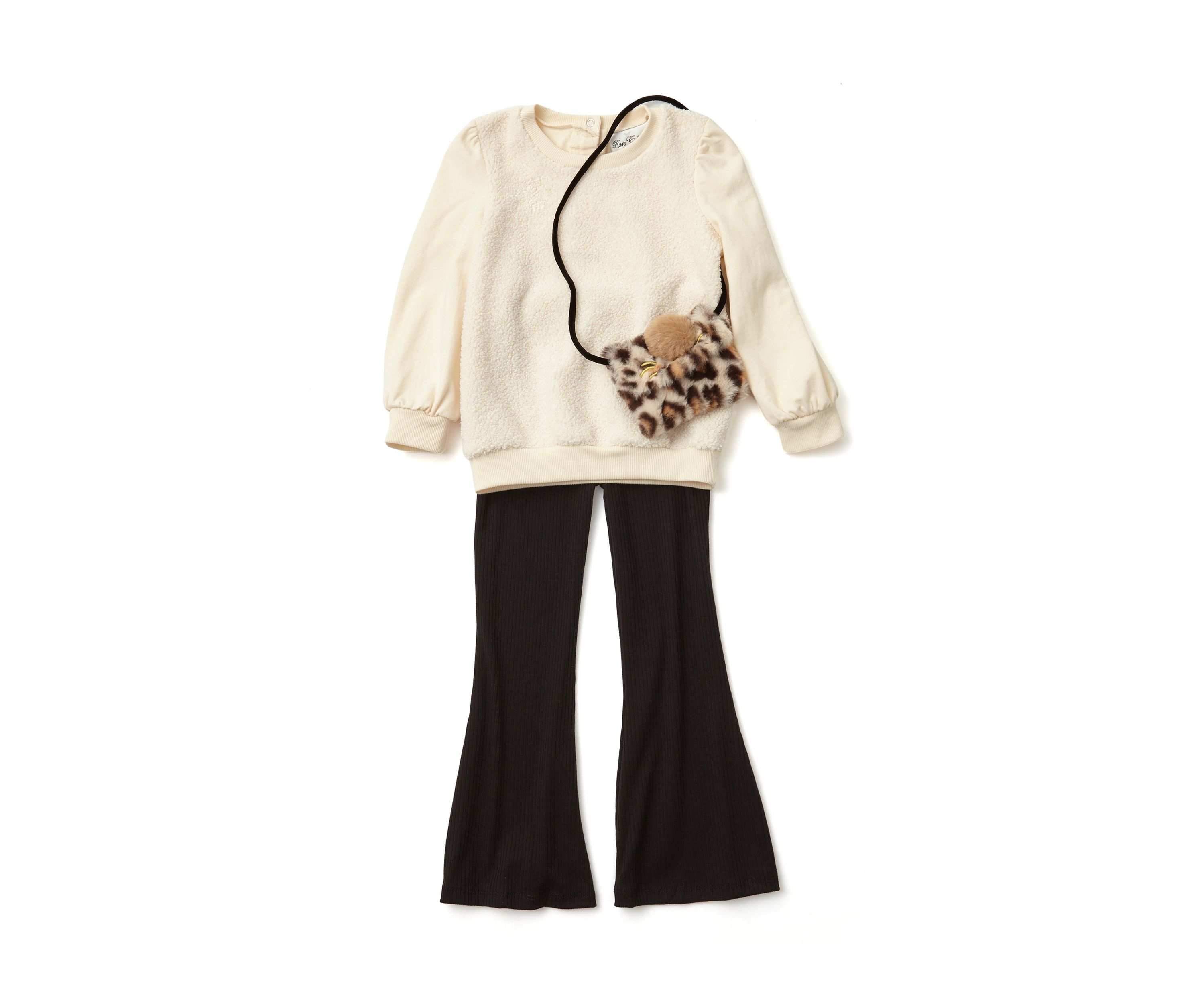 Girls 4-6x Sherpa Sweatshirt and Ribbed Pants Set