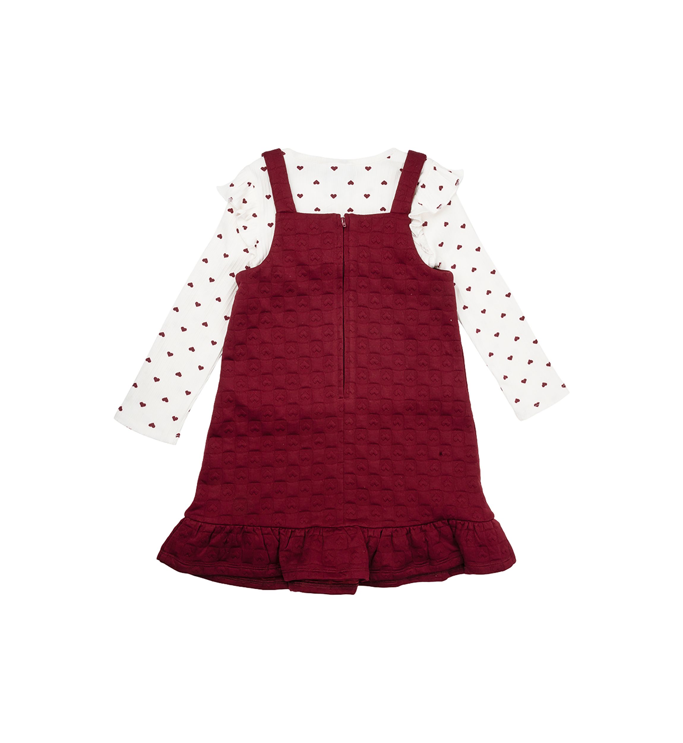 Girls 4-6x Heart Knit Printed Jumper Dress Set